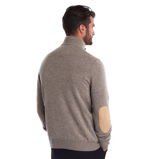 Maglione Mezza Zip con Patch / Beige - Ideal Moda
