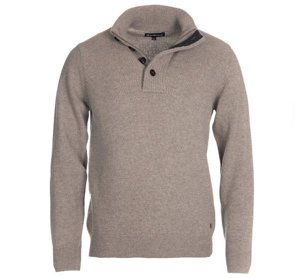 Maglione Mezza Zip con Patch / Beige - Ideal Moda
