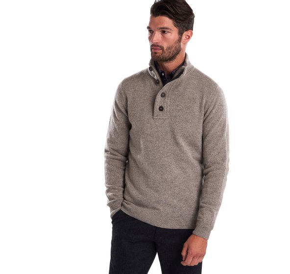 Maglione Mezza Zip con Patch / Beige - Ideal Moda