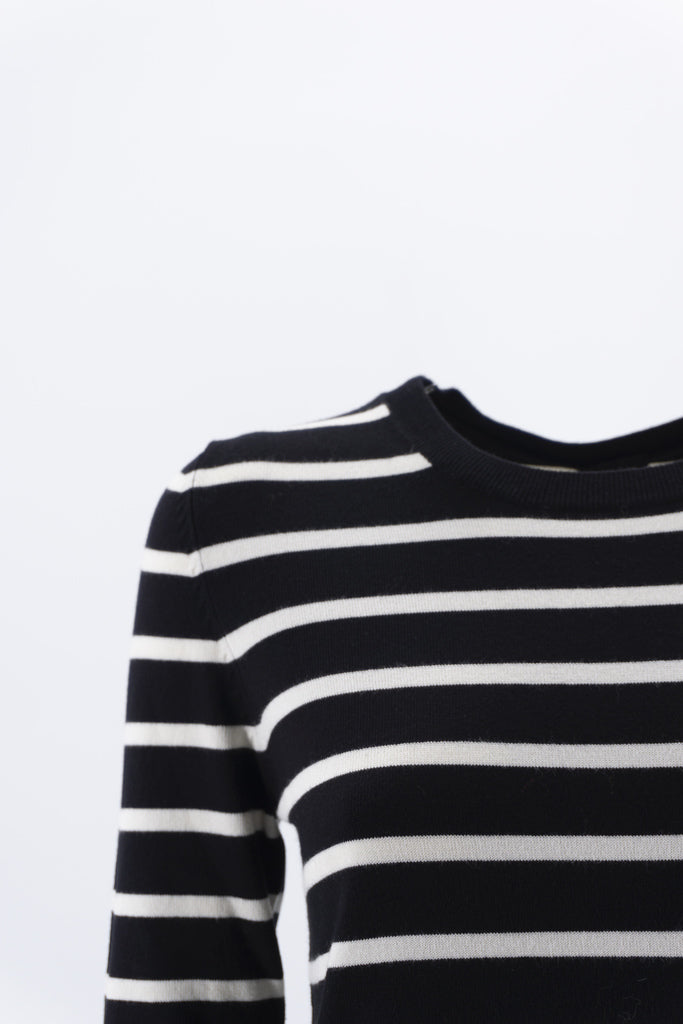 Maglia Girocollo a Righe / Nero - Ideal Moda