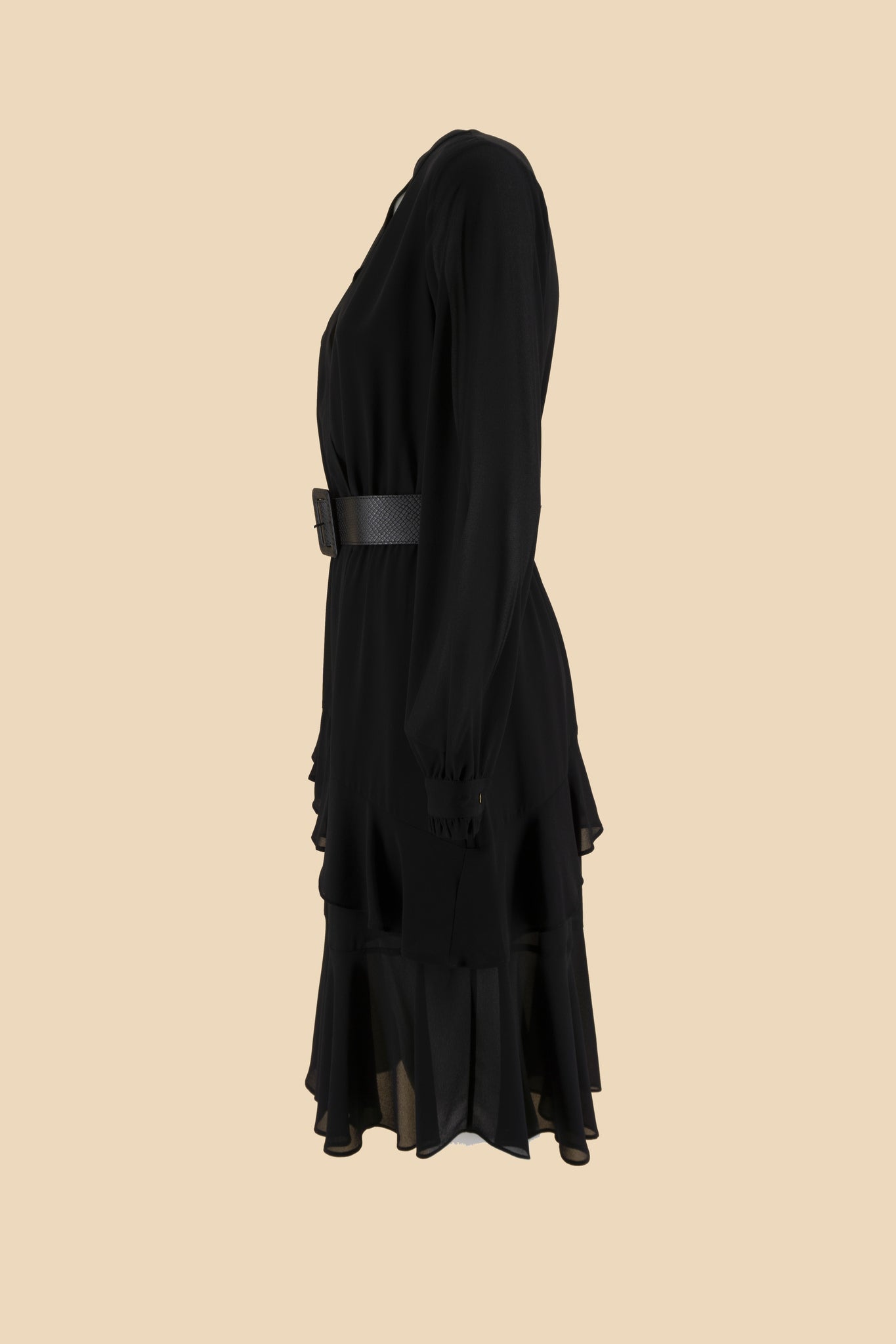 Abito con Cintura / Nero - Ideal Moda