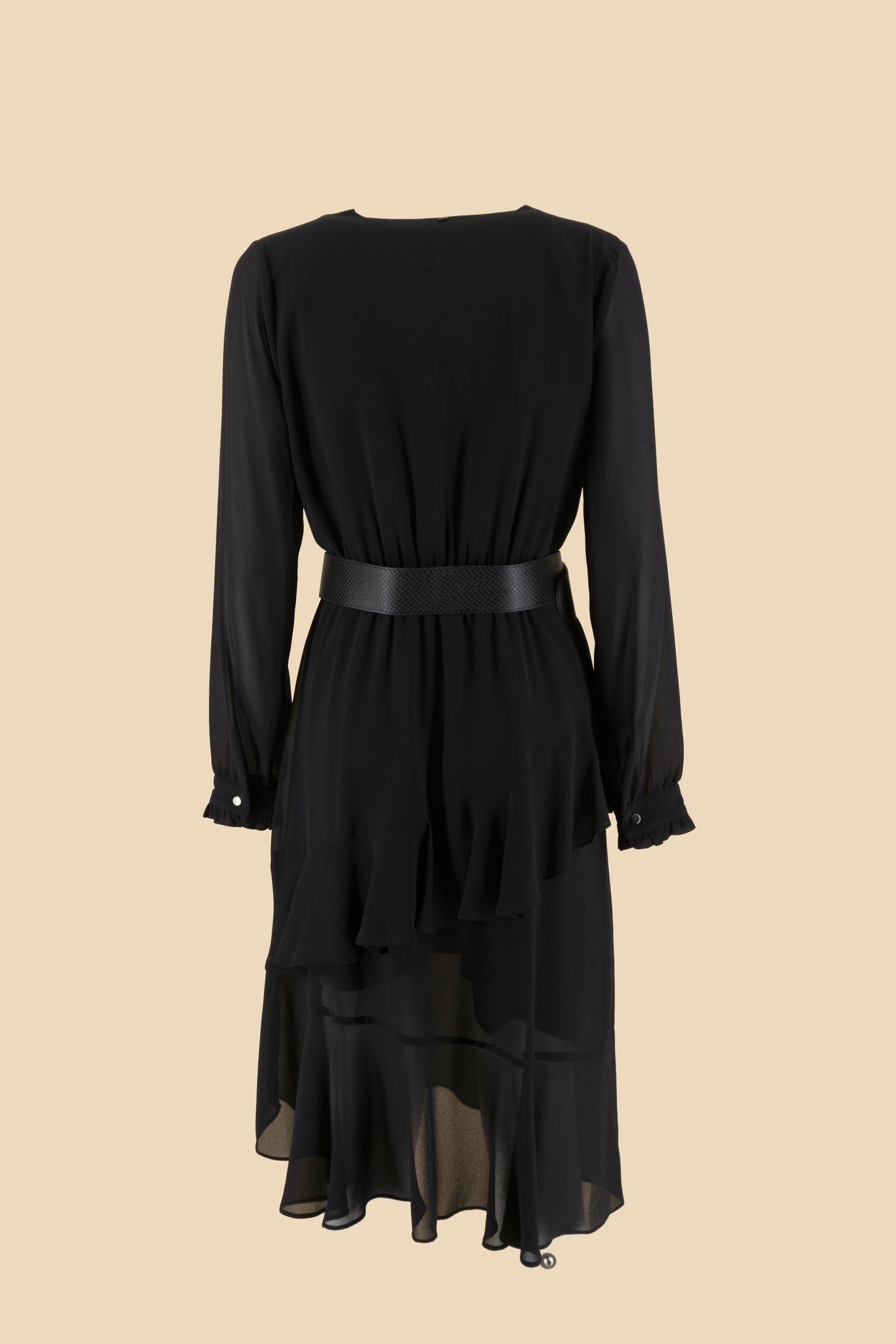 Abito con Cintura / Nero - Ideal Moda