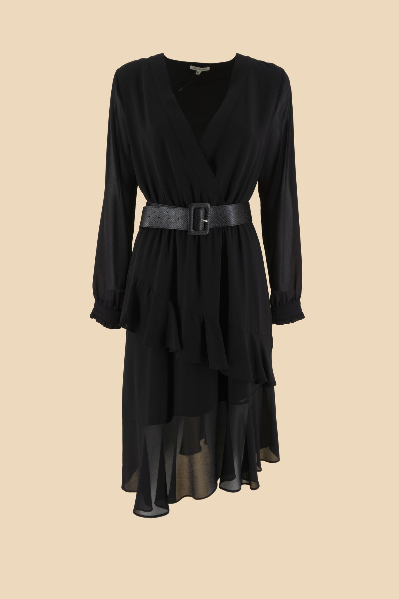 Abito con Cintura / Nero - Ideal Moda