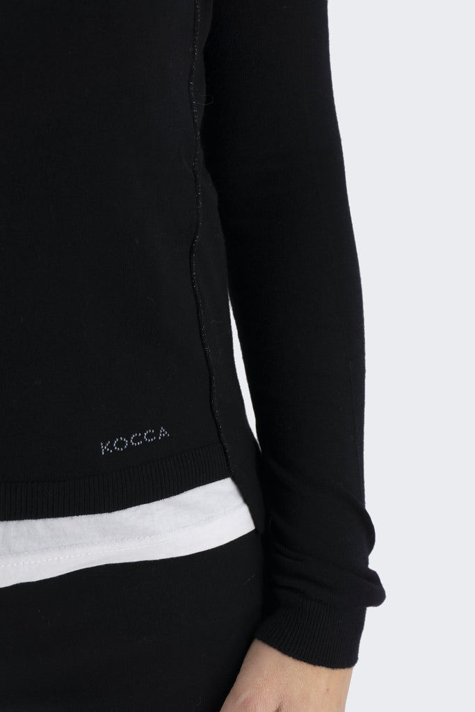 Maglia con Riporti in Lurex / Nero - Ideal Moda