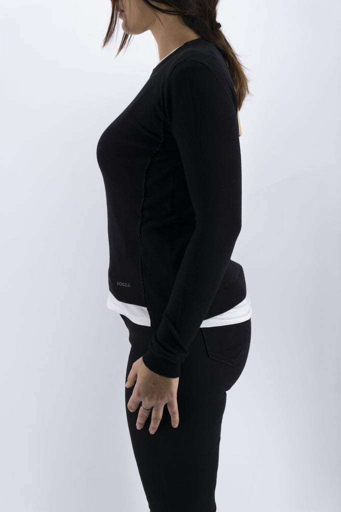 Maglia con Riporti in Lurex / Nero - Ideal Moda