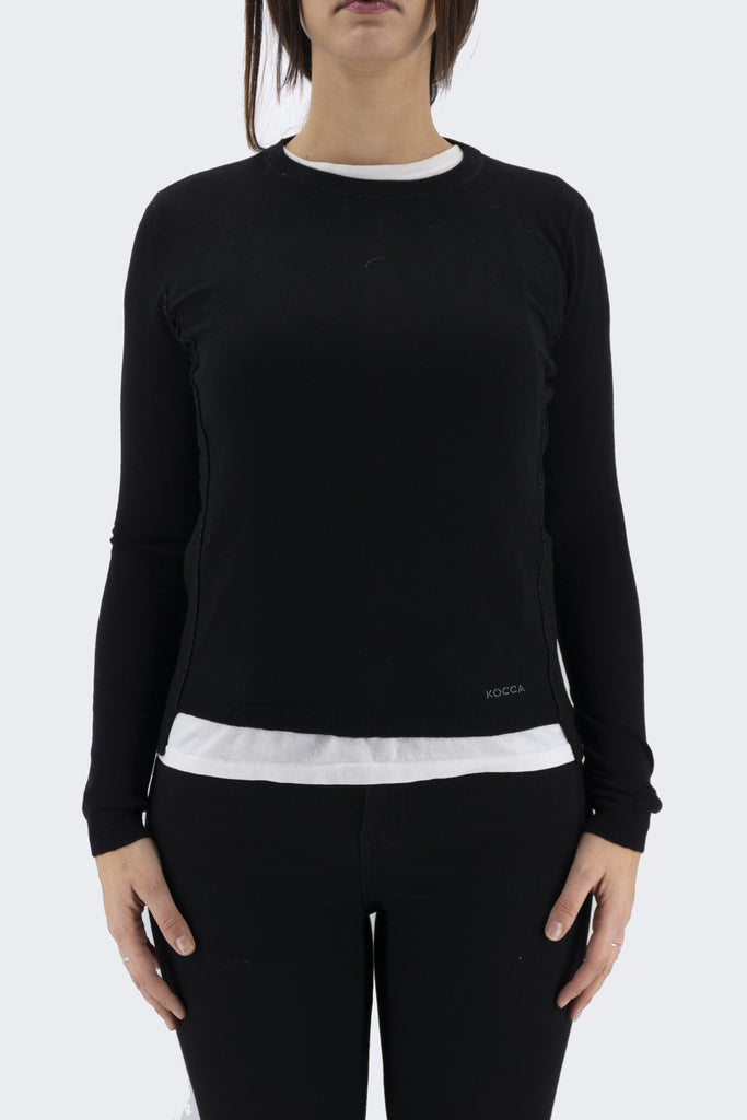 Maglia con Riporti in Lurex / Nero - Ideal Moda
