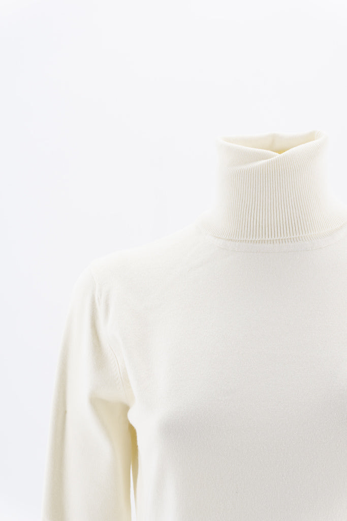 Maglia Basic Collo Alto / Bianco - Ideal Moda