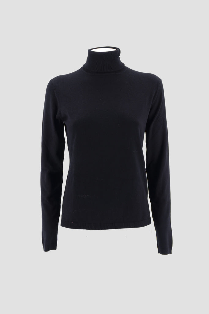 Maglia Basic Collo Alto / Nero - Ideal Moda