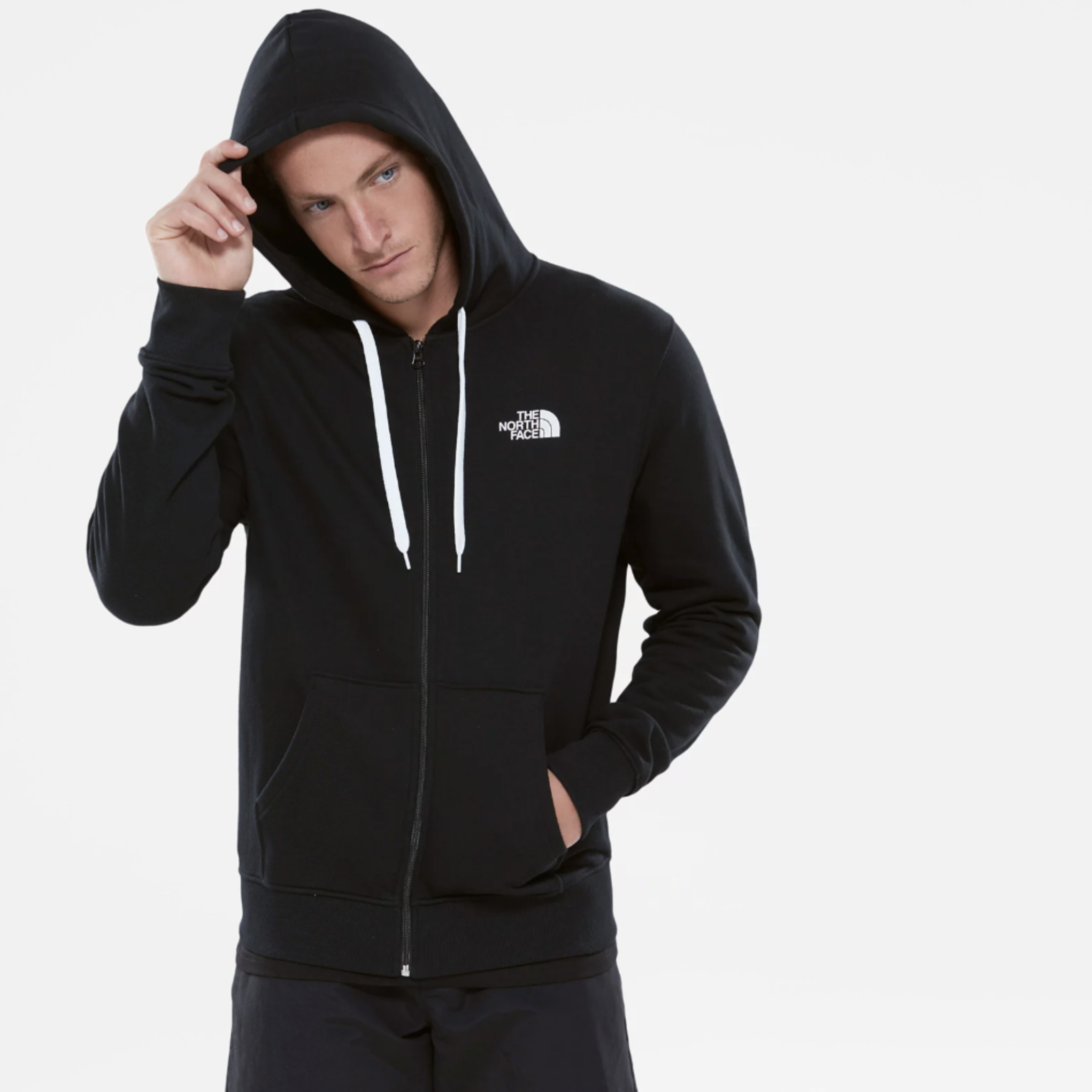 Felpa con Cappuccio e Cerniera / Nero - Ideal Moda