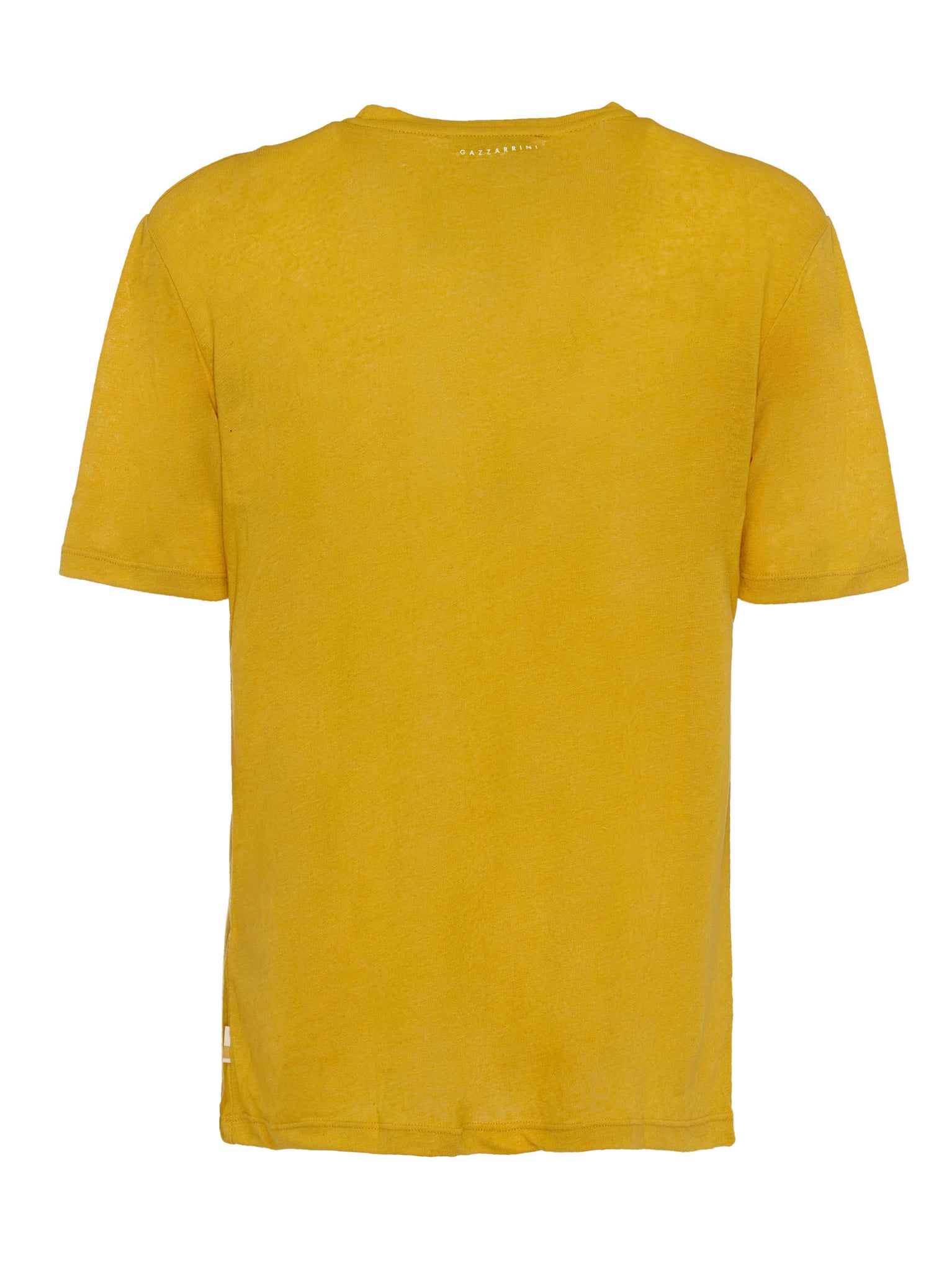 T-Shirt in lino con tasca sul petto / Giallo - Ideal Moda