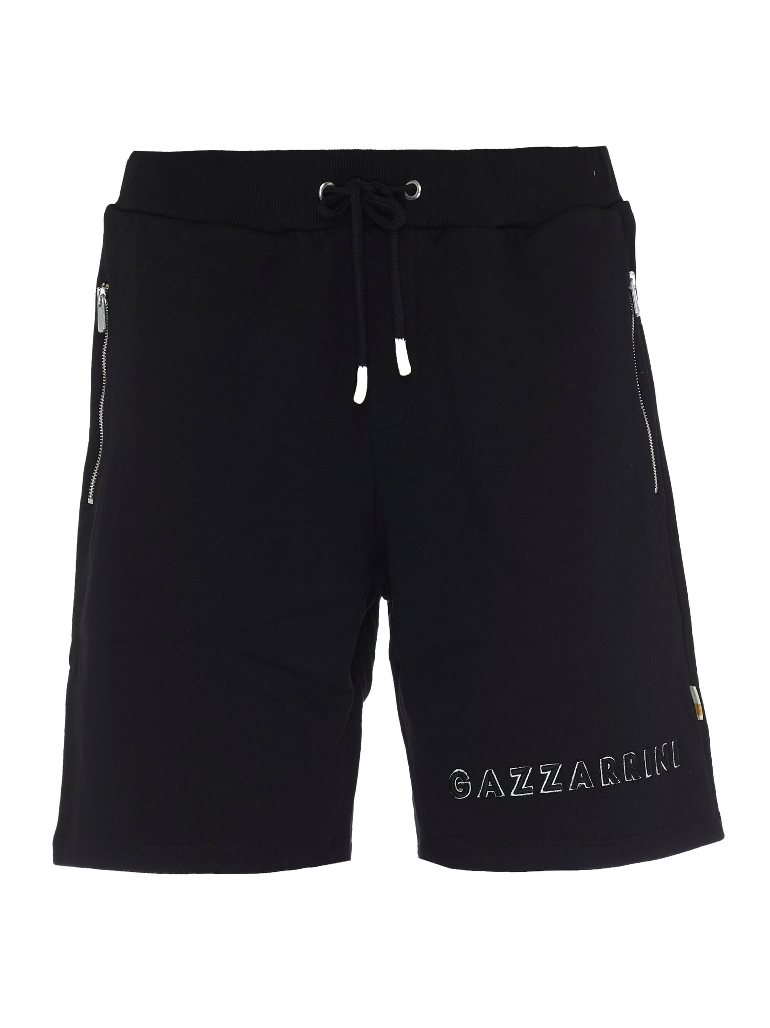 Shorts neri in cotone con coulisse / Nero - Ideal Moda