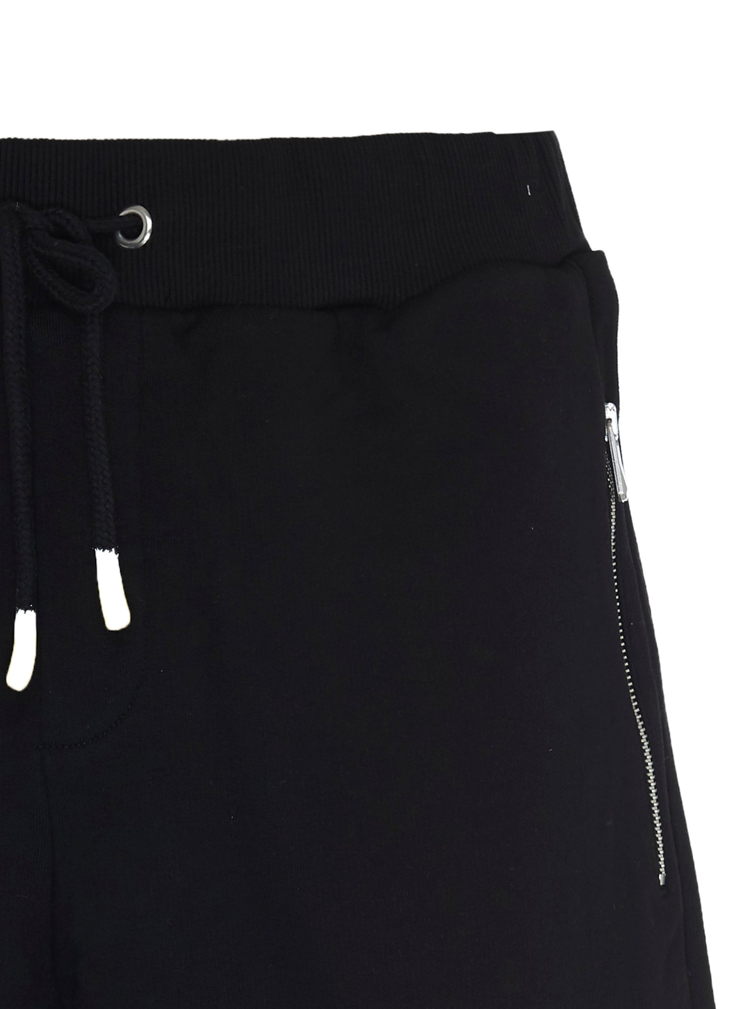 Shorts neri in cotone con coulisse / Nero - Ideal Moda
