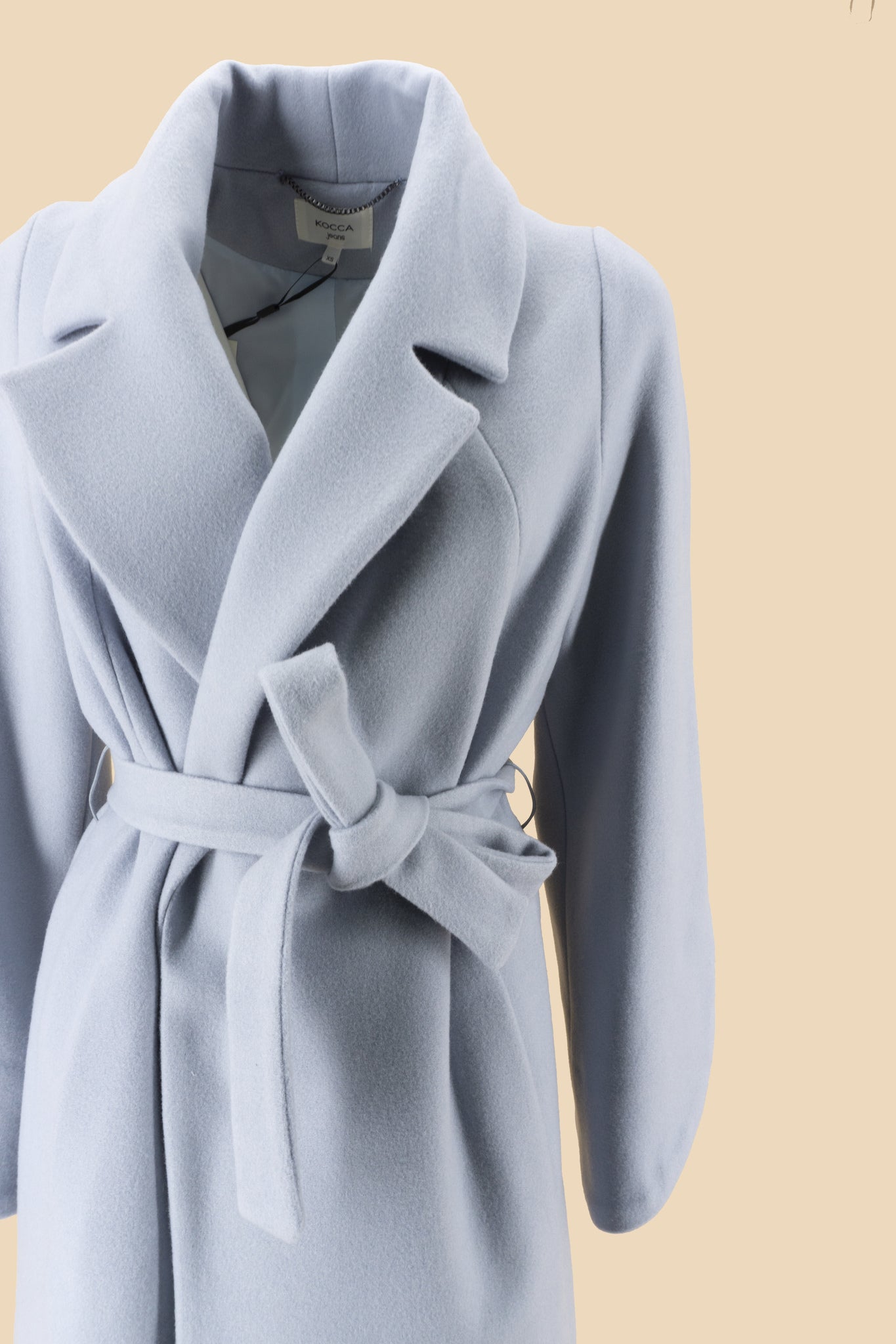 Cappotto con Cintura / Azzurro - Ideal Moda