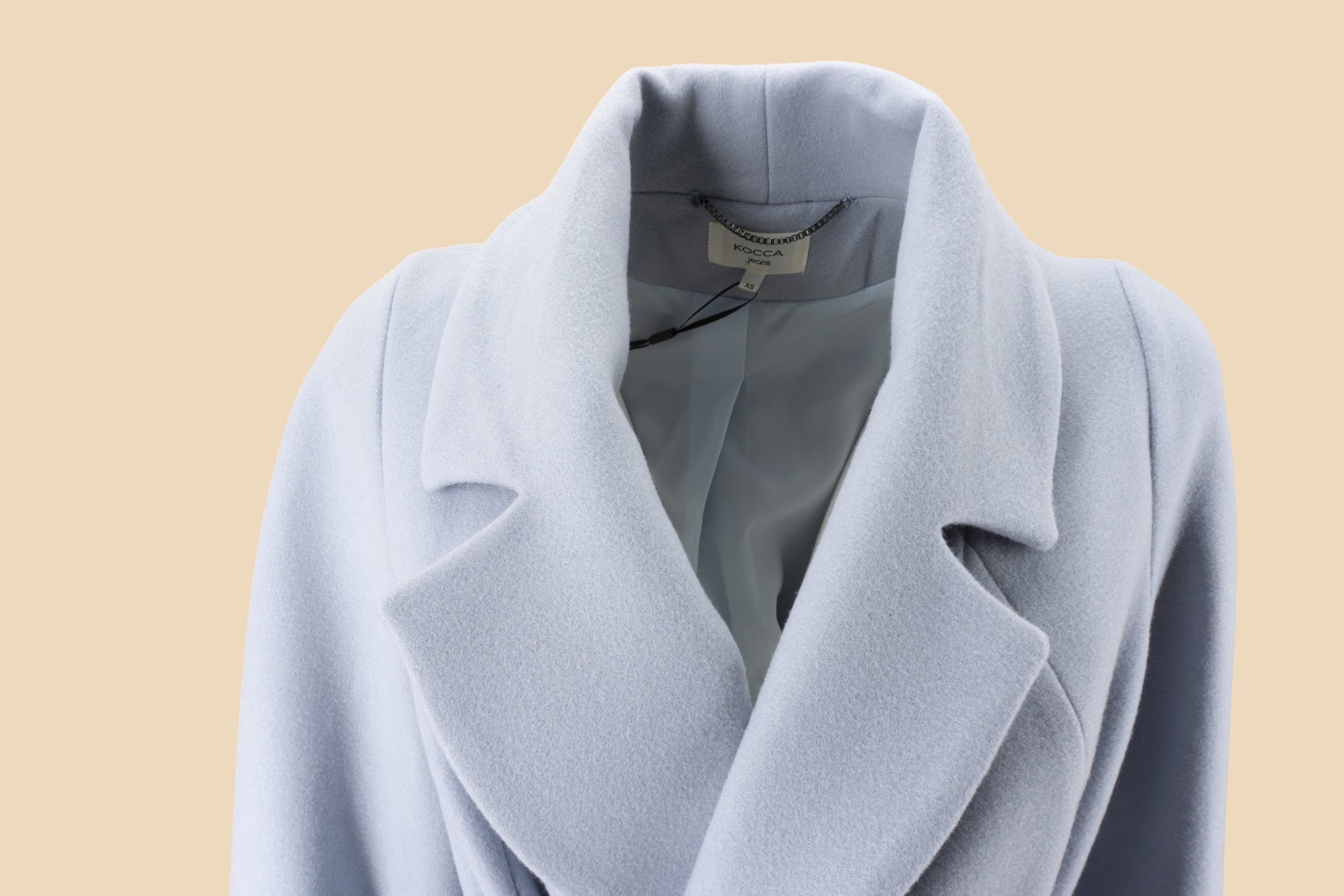 Cappotto con Cintura / Azzurro - Ideal Moda