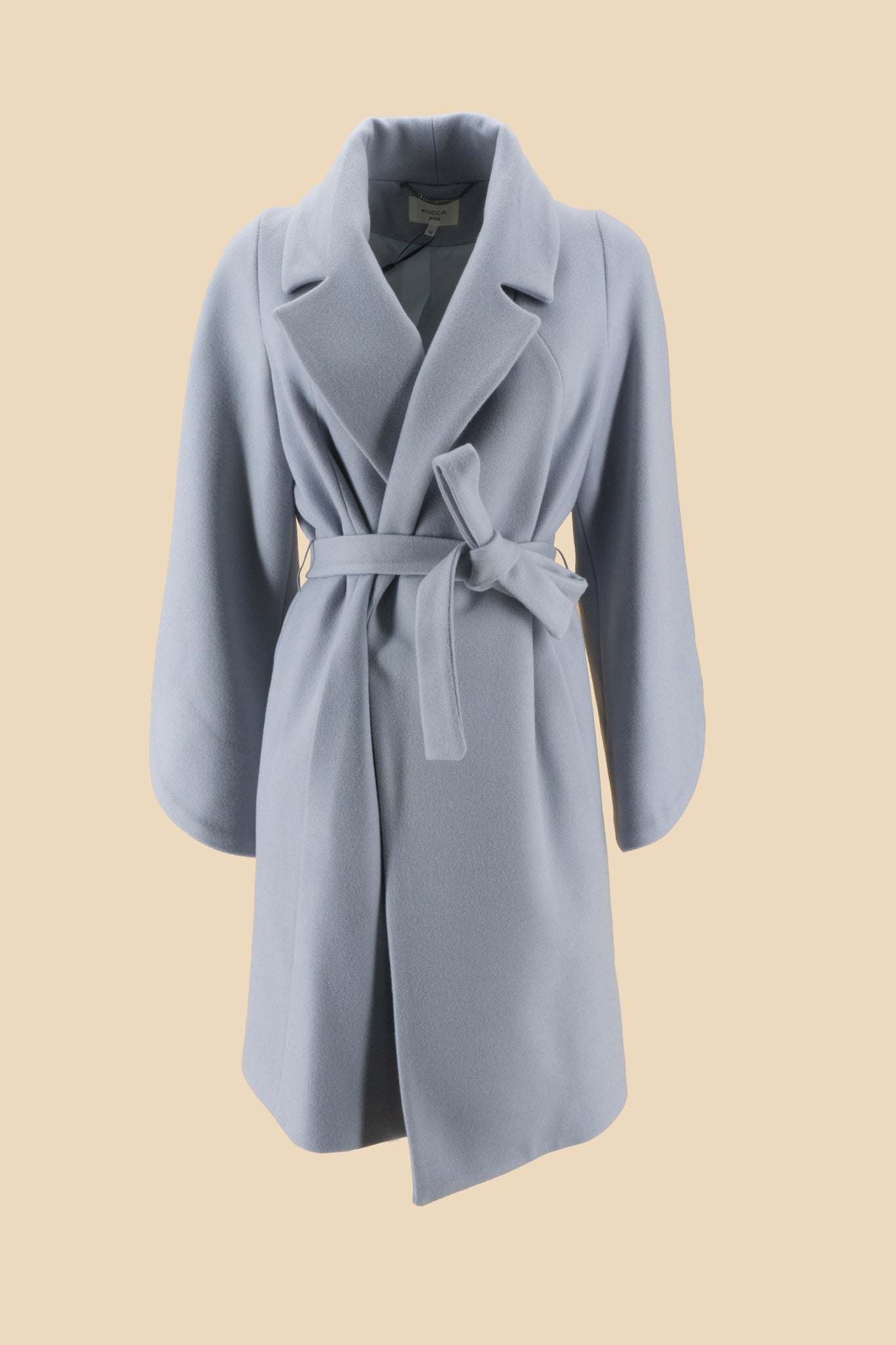 Cappotto con Cintura / Azzurro - Ideal Moda