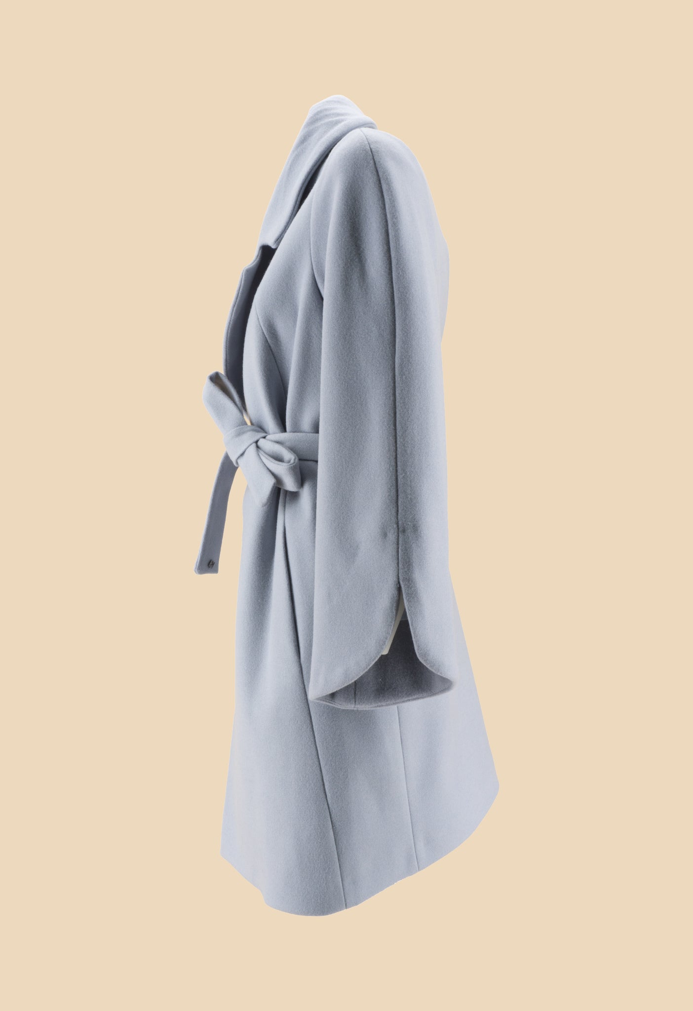 Cappotto con Cintura / Azzurro - Ideal Moda