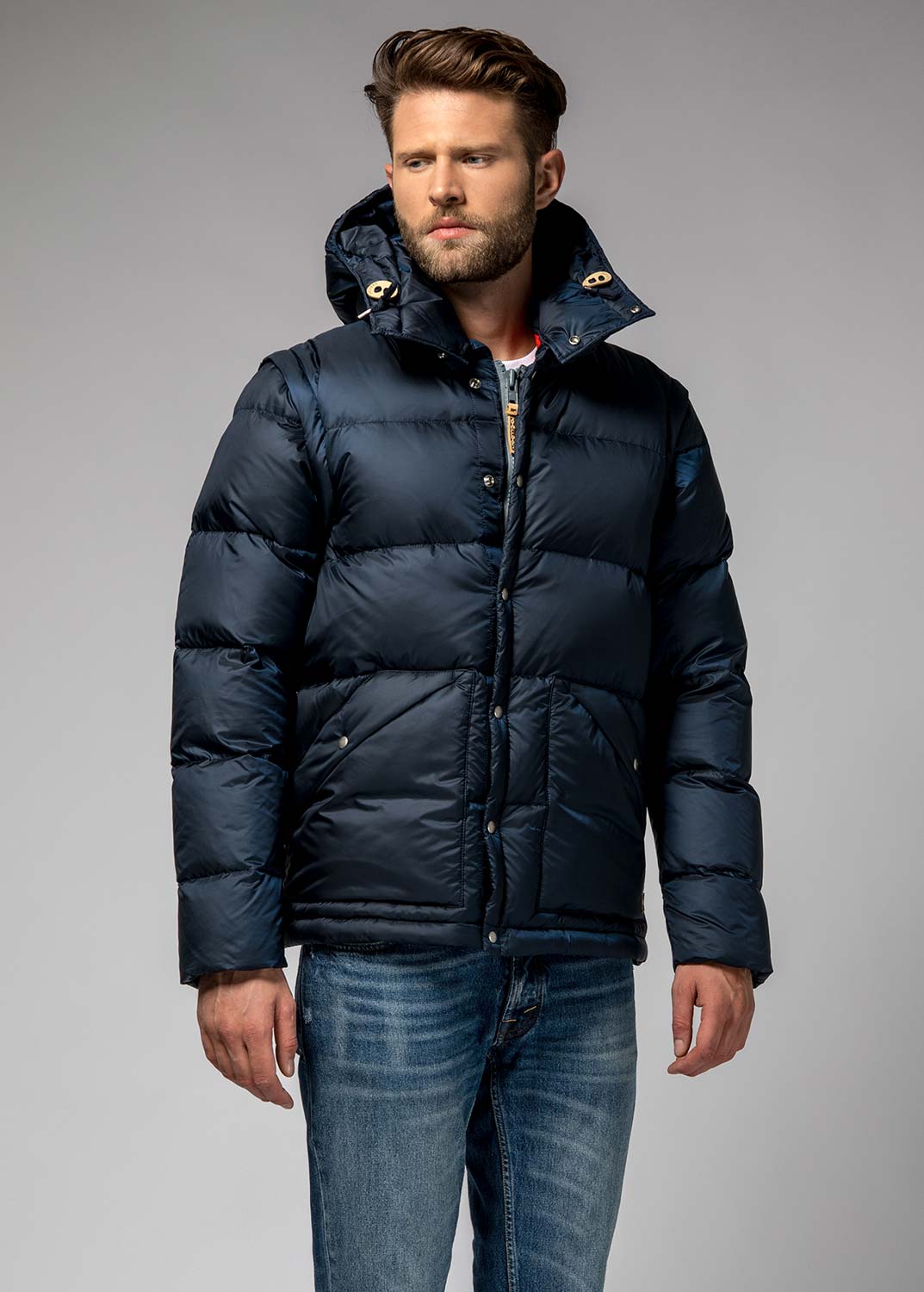 Piumino lunghezza media / Blu - Ideal Moda