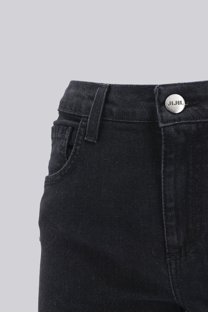 Pantalone skinny a vita alta / Nero - Ideal Moda