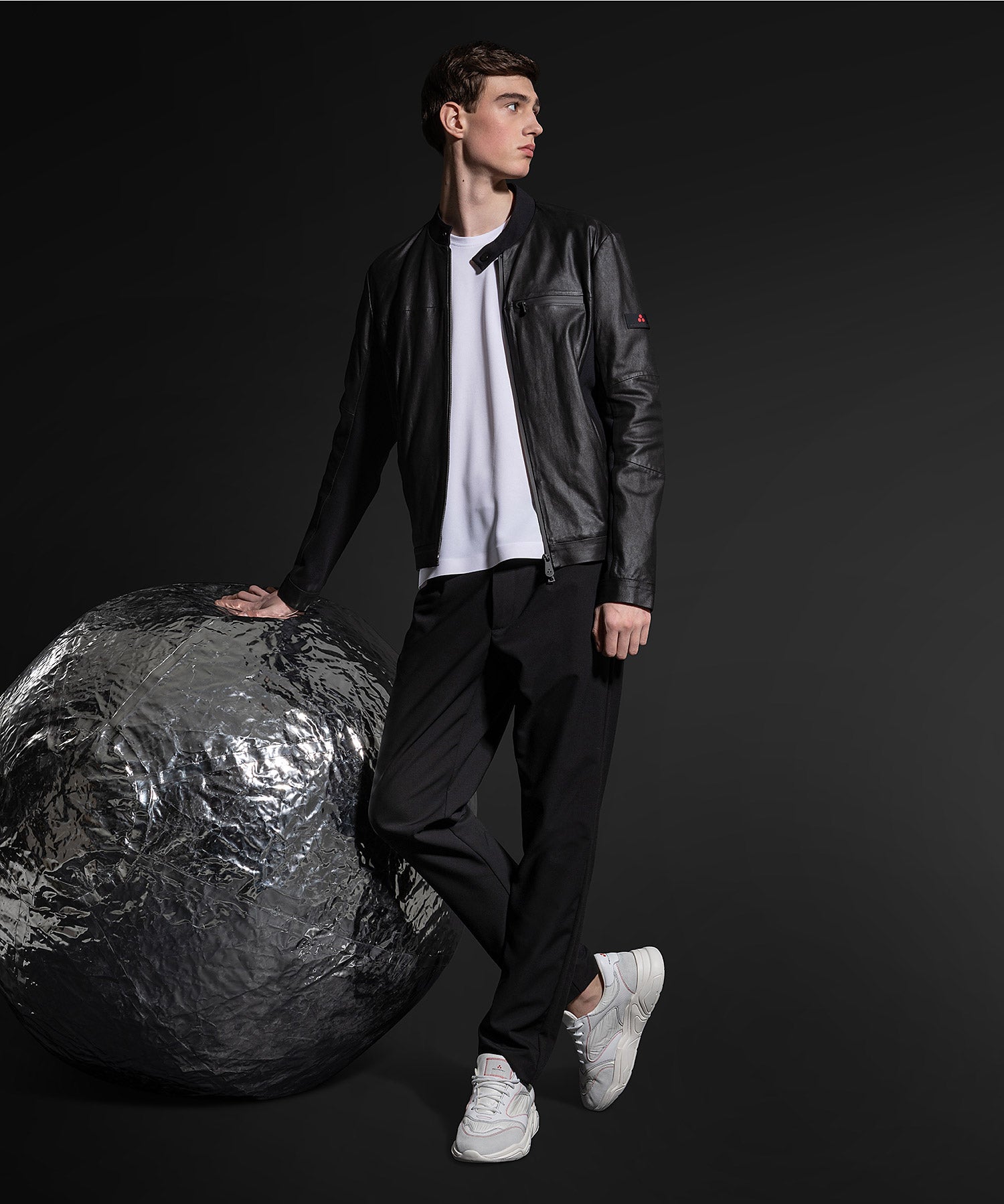 Biker in doppio tessuto / Nero - Ideal Moda