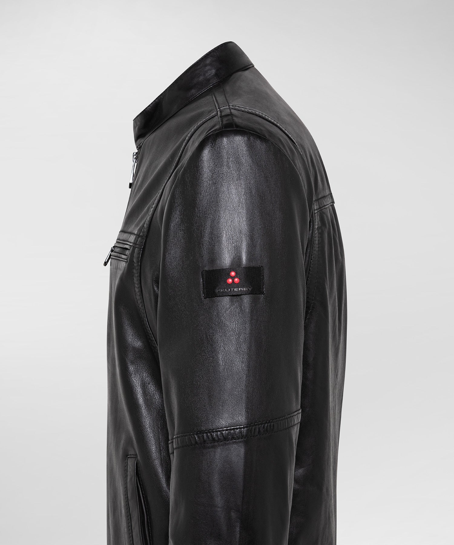 Peuterey Giacca Di Pelle Uomo Biker Peuterey Giacca Pelle Leggera