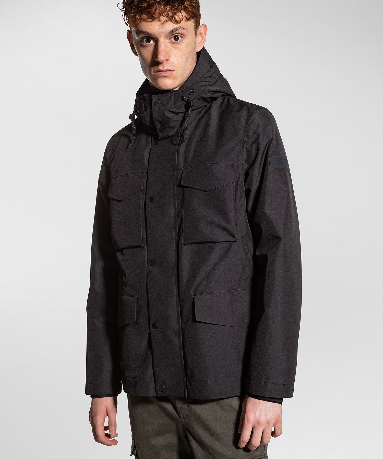 Field Jacket Antipioggia e Antivento / Nero - Ideal Moda