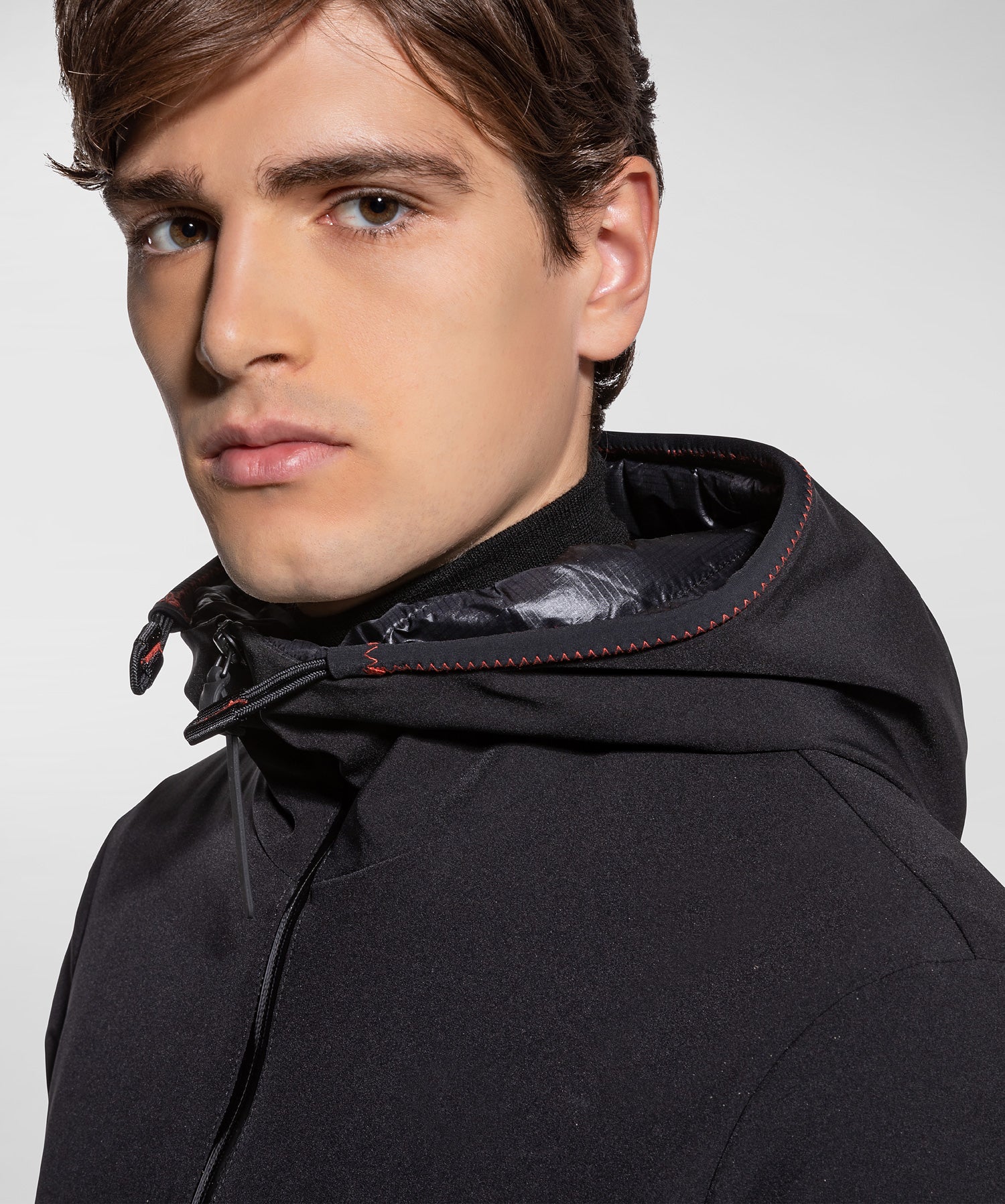 Piumino Liscio con Armatura Ripstop / Nero - Ideal Moda