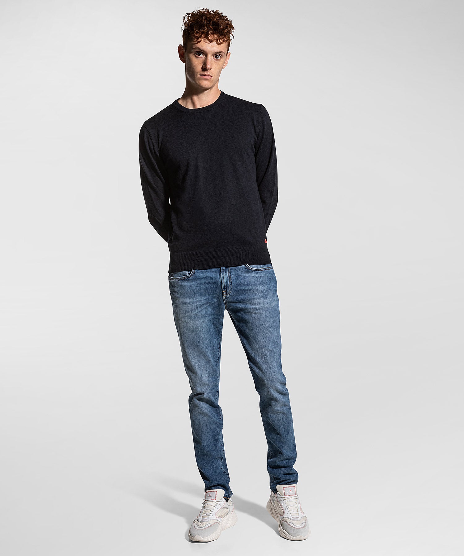 Maglia in Tricot Cotone e Lana / Blu - Ideal Moda