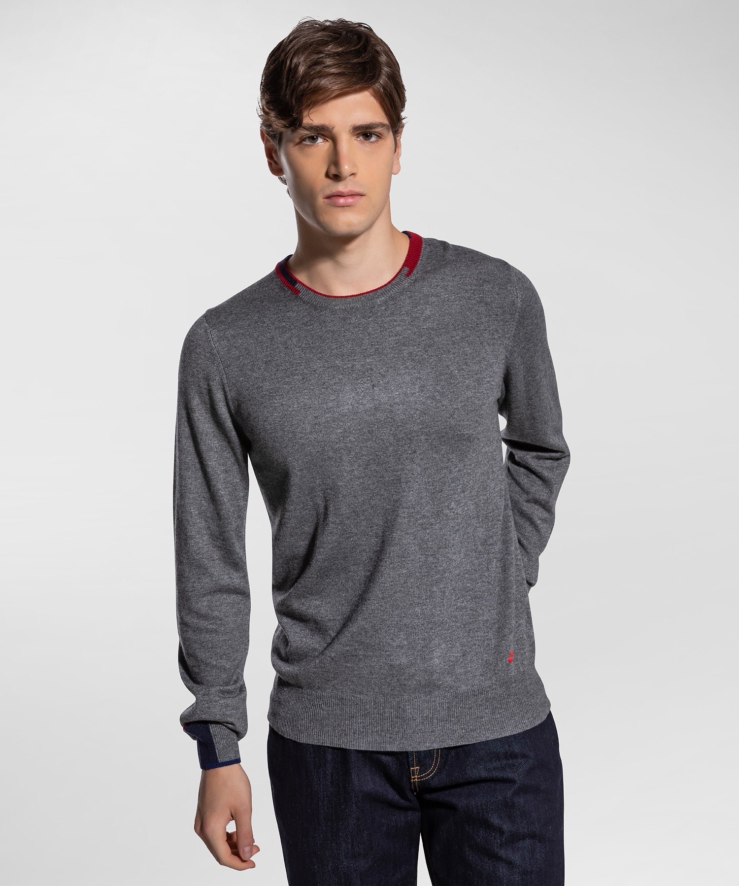 Maglia Slim in Misto lana / Grigio - Ideal Moda
