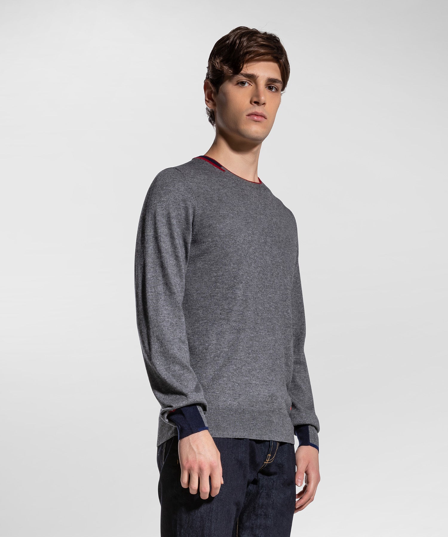 Maglia Slim in Misto lana / Grigio - Ideal Moda