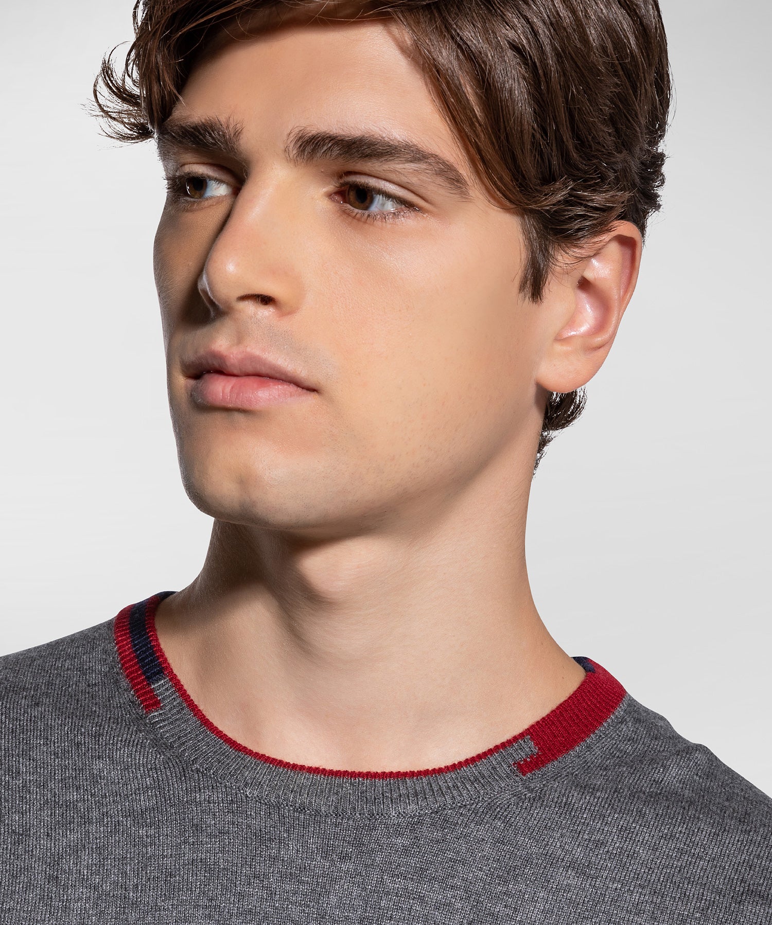 Maglia Slim in Misto lana / Grigio - Ideal Moda