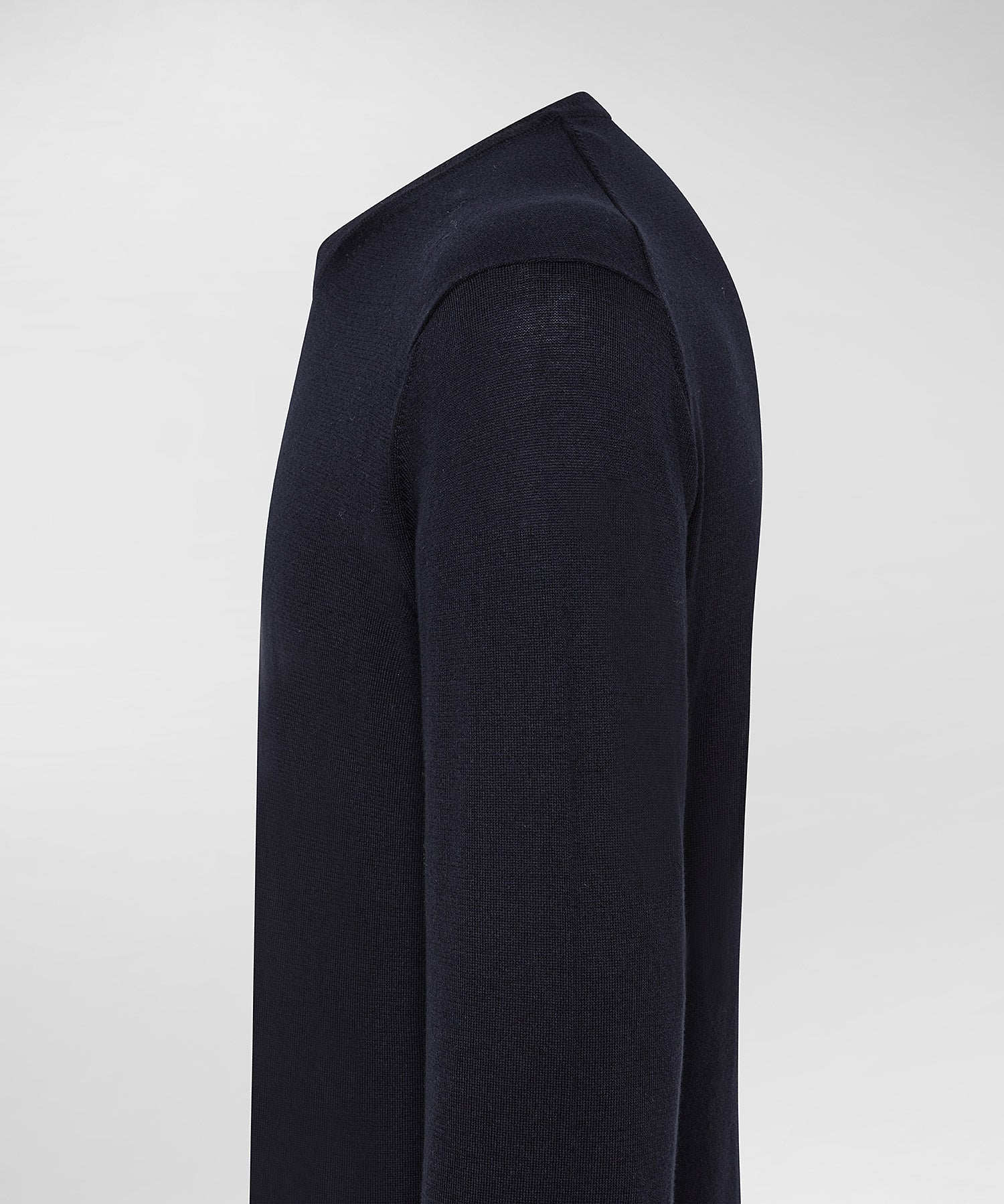 Maglia girocollo in tricot di cotone / Blu - Ideal Moda