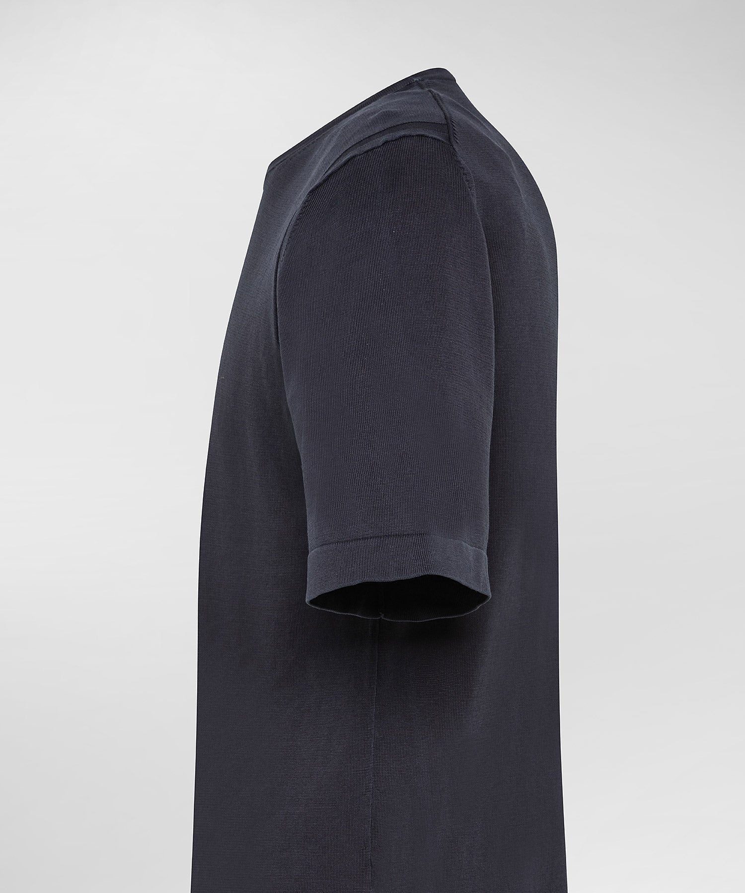 T-Shirt in tricot di puro cotone / Blu - Ideal Moda