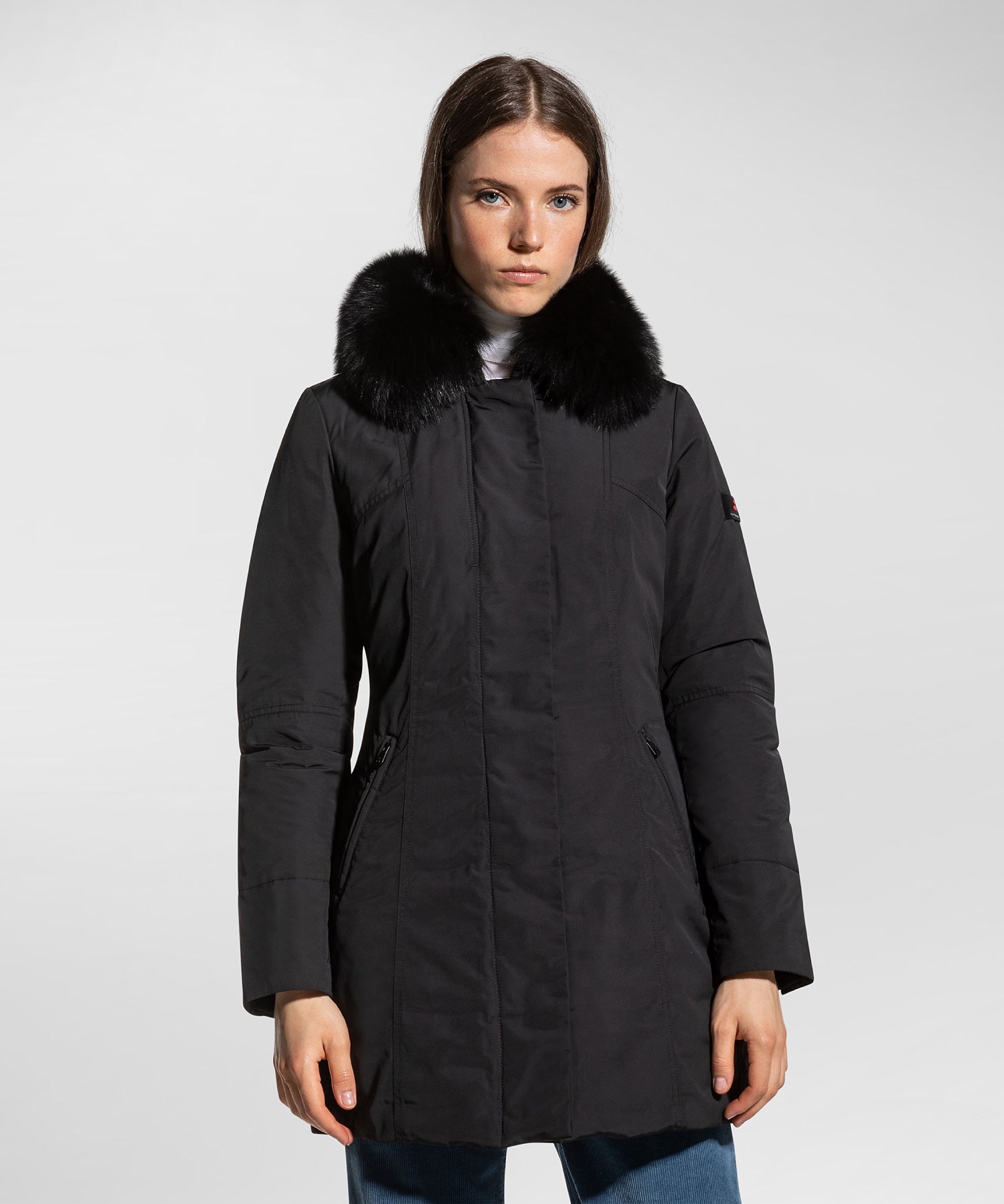 Giacca Slim con Pelliccia / Nero - Ideal Moda