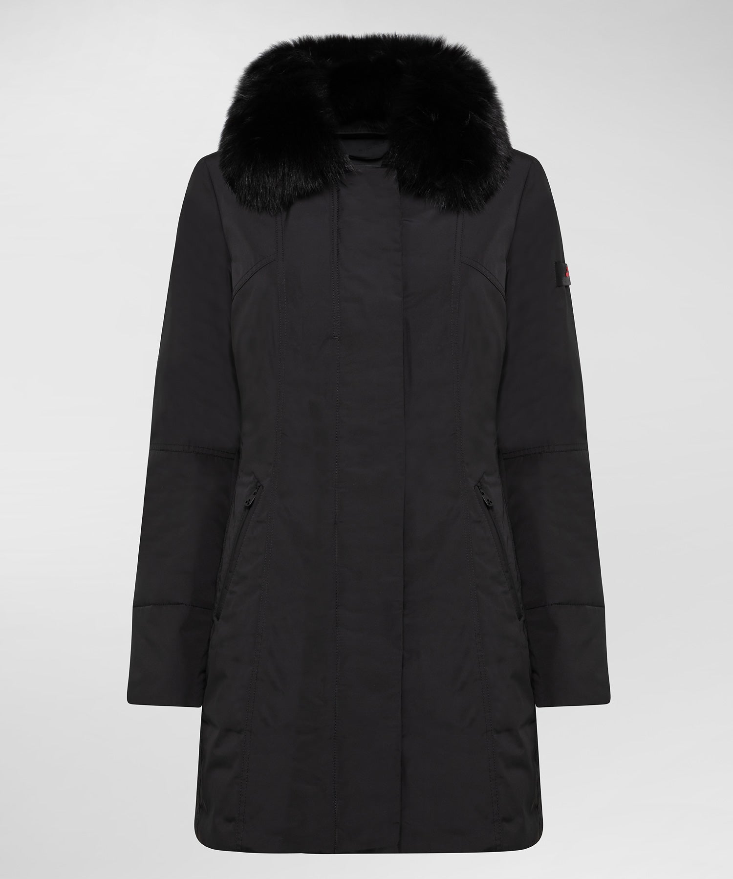 Giacca Slim con Pelliccia / Nero - Ideal Moda
