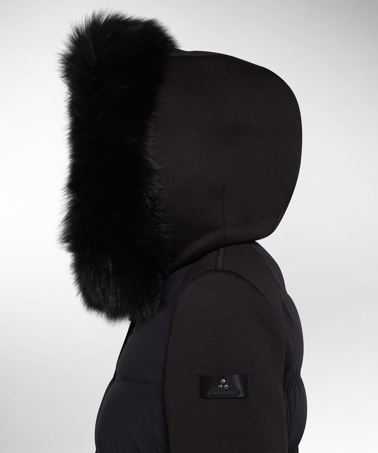 Piumino Lungo in Doppio Tessuto / Nero - Ideal Moda