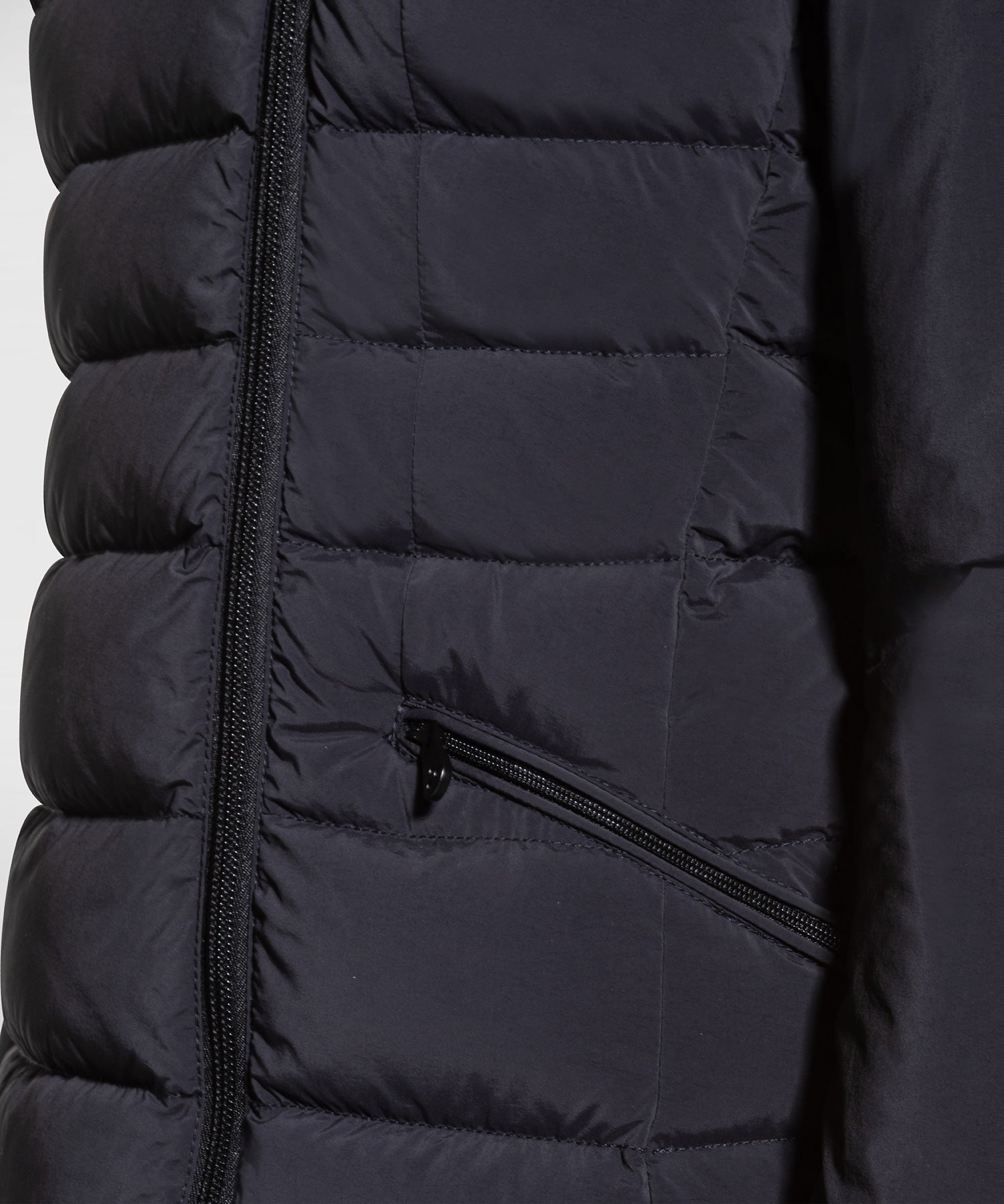 Piumino Slim con Pelliccia / Nero - Ideal Moda