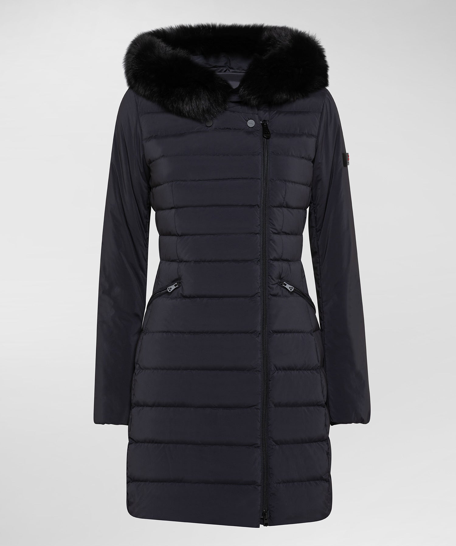 Piumino Slim con Pelliccia / Nero - Ideal Moda