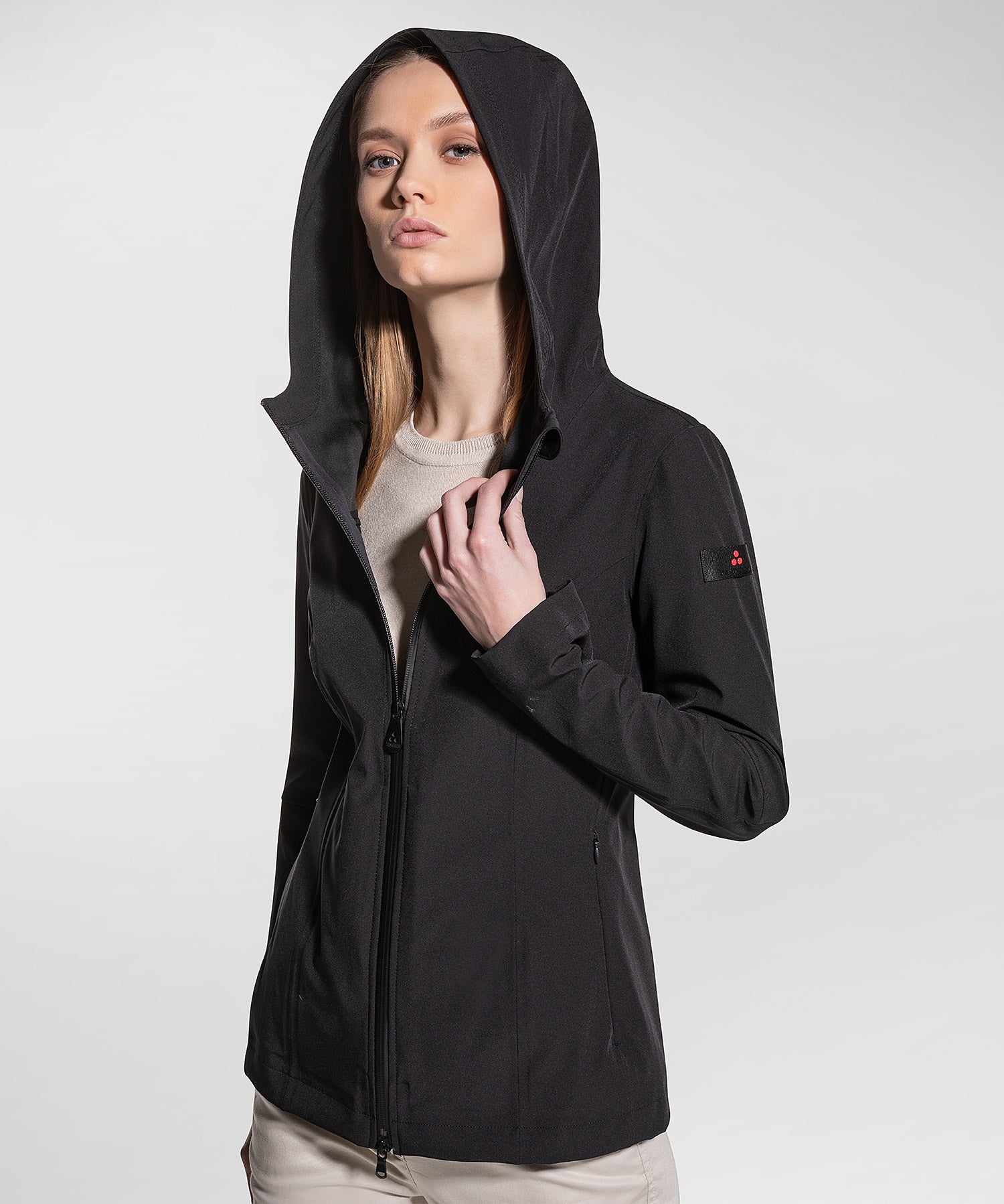Felpa in tessuto accoppiato / Nero - Ideal Moda