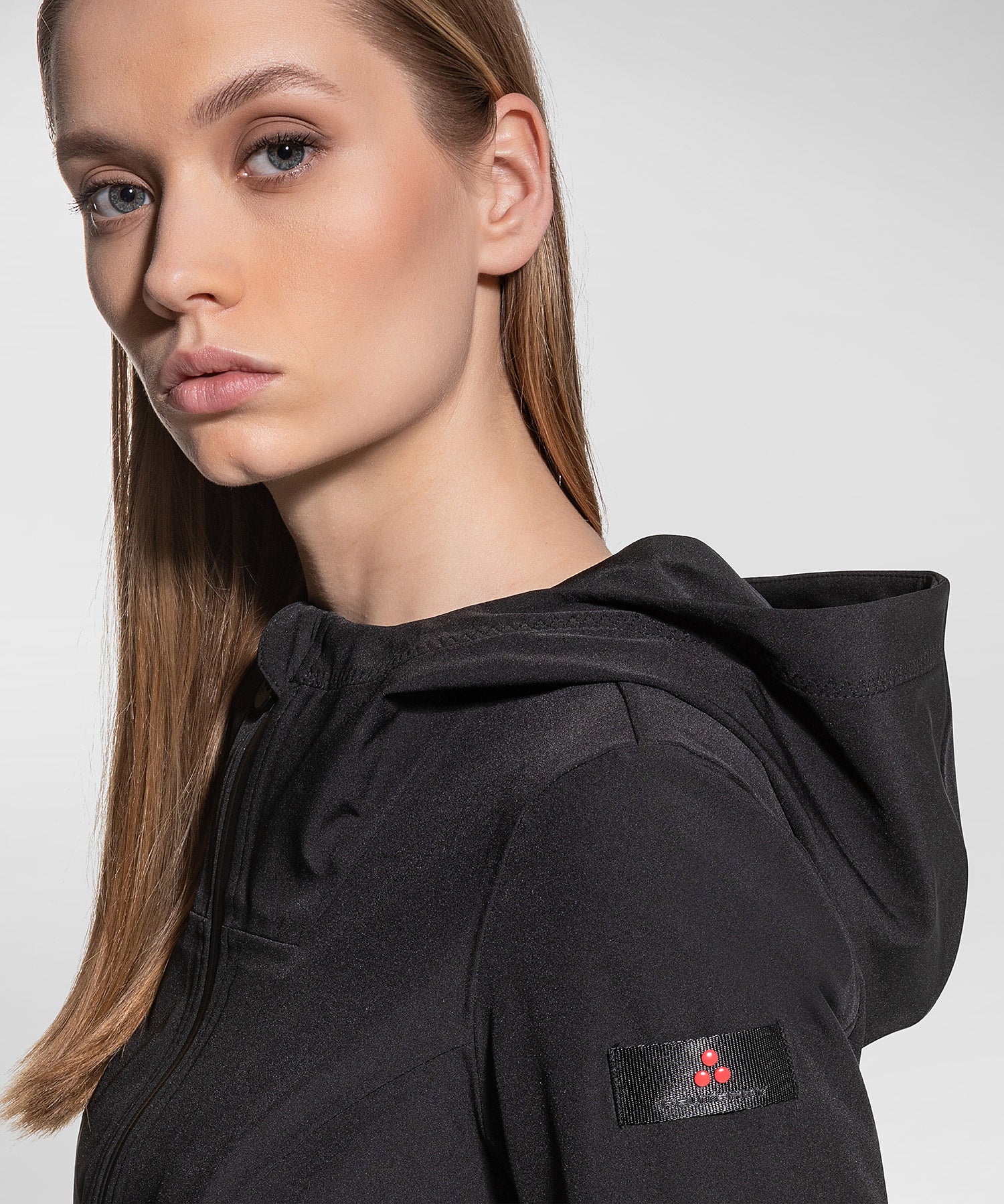 Felpa in tessuto accoppiato / Nero - Ideal Moda