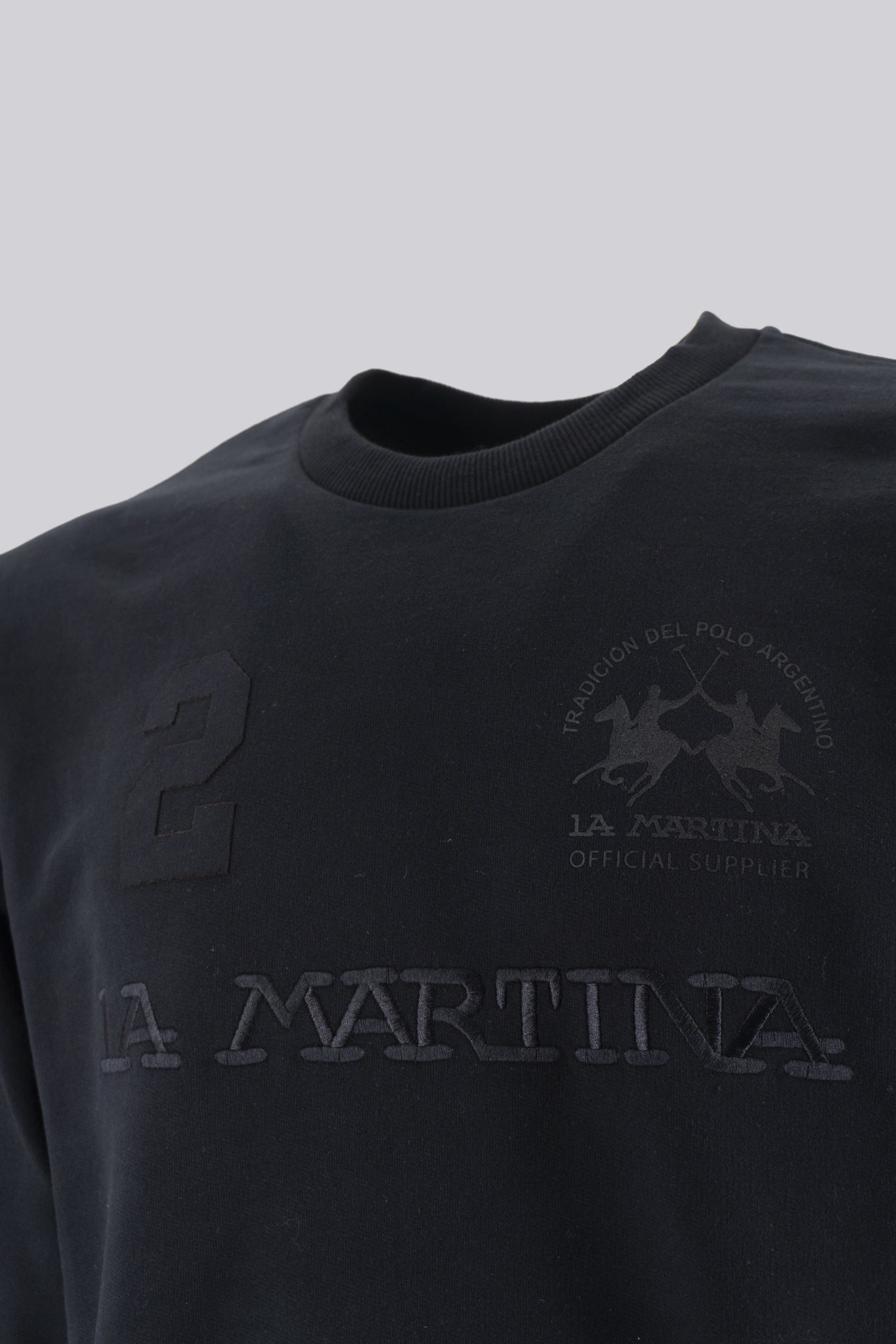 Felpa Girocollo con Logo / Nero - Ideal Moda