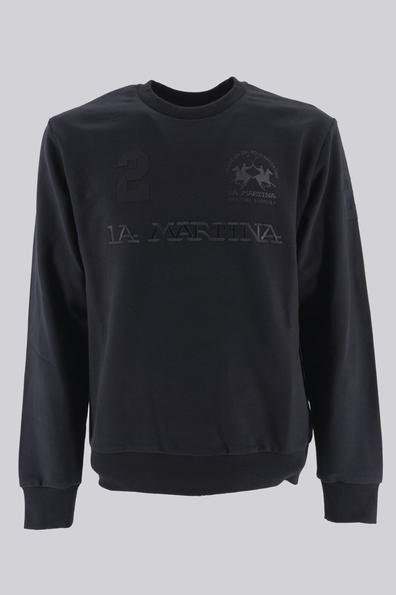 Felpa Girocollo con Logo / Nero - Ideal Moda