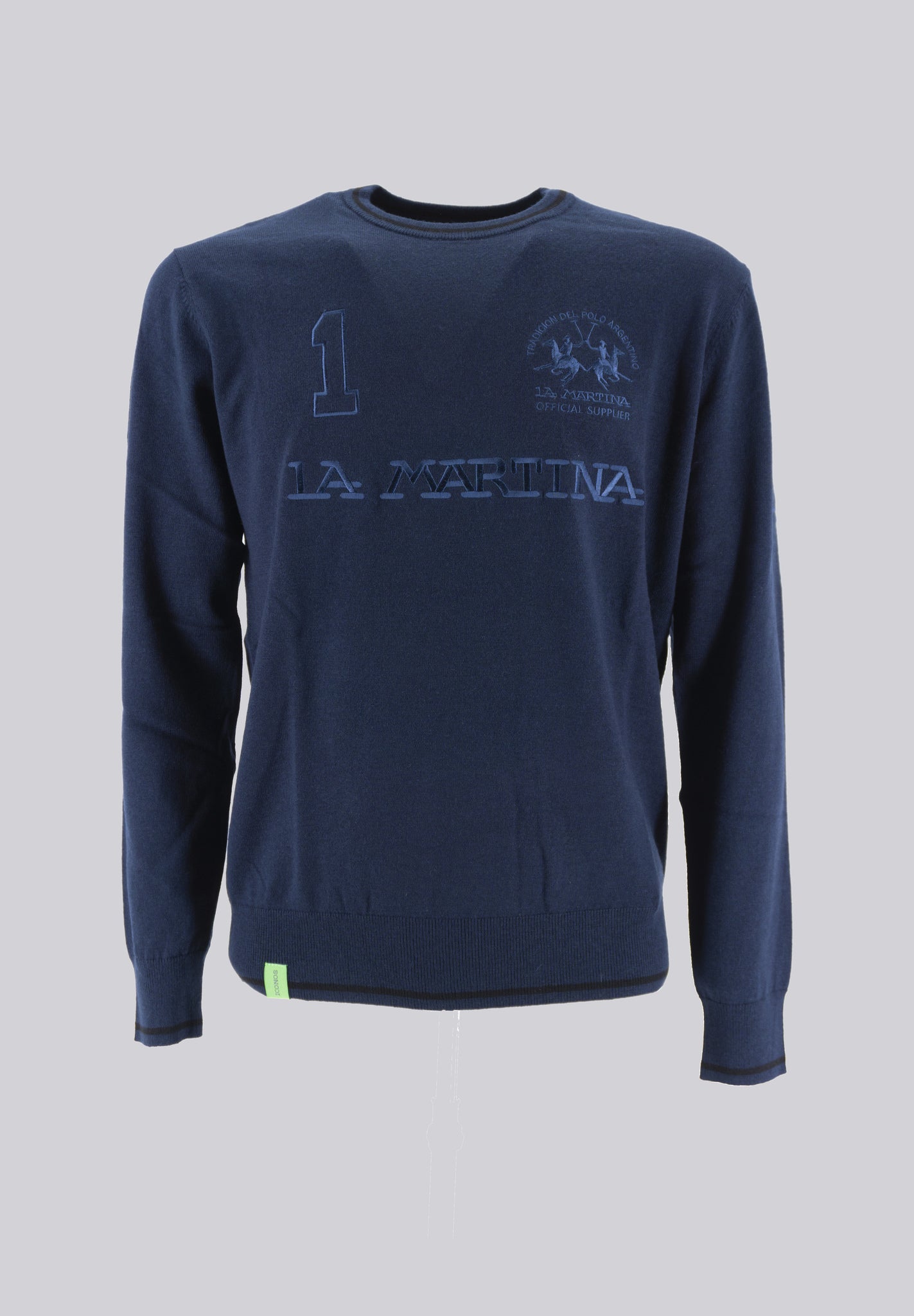 Maglia Girocollo con Logo / Blu - Ideal Moda