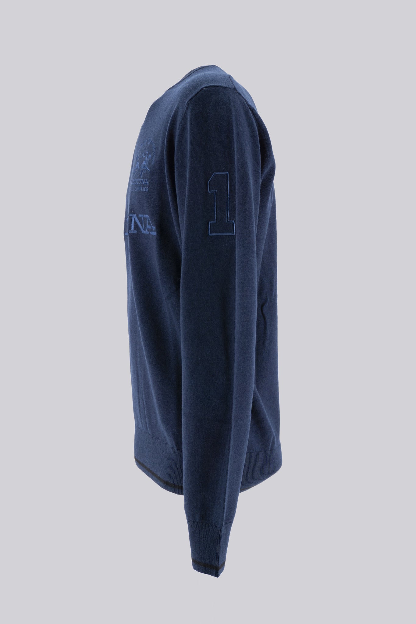Maglia Girocollo con Logo / Blu - Ideal Moda
