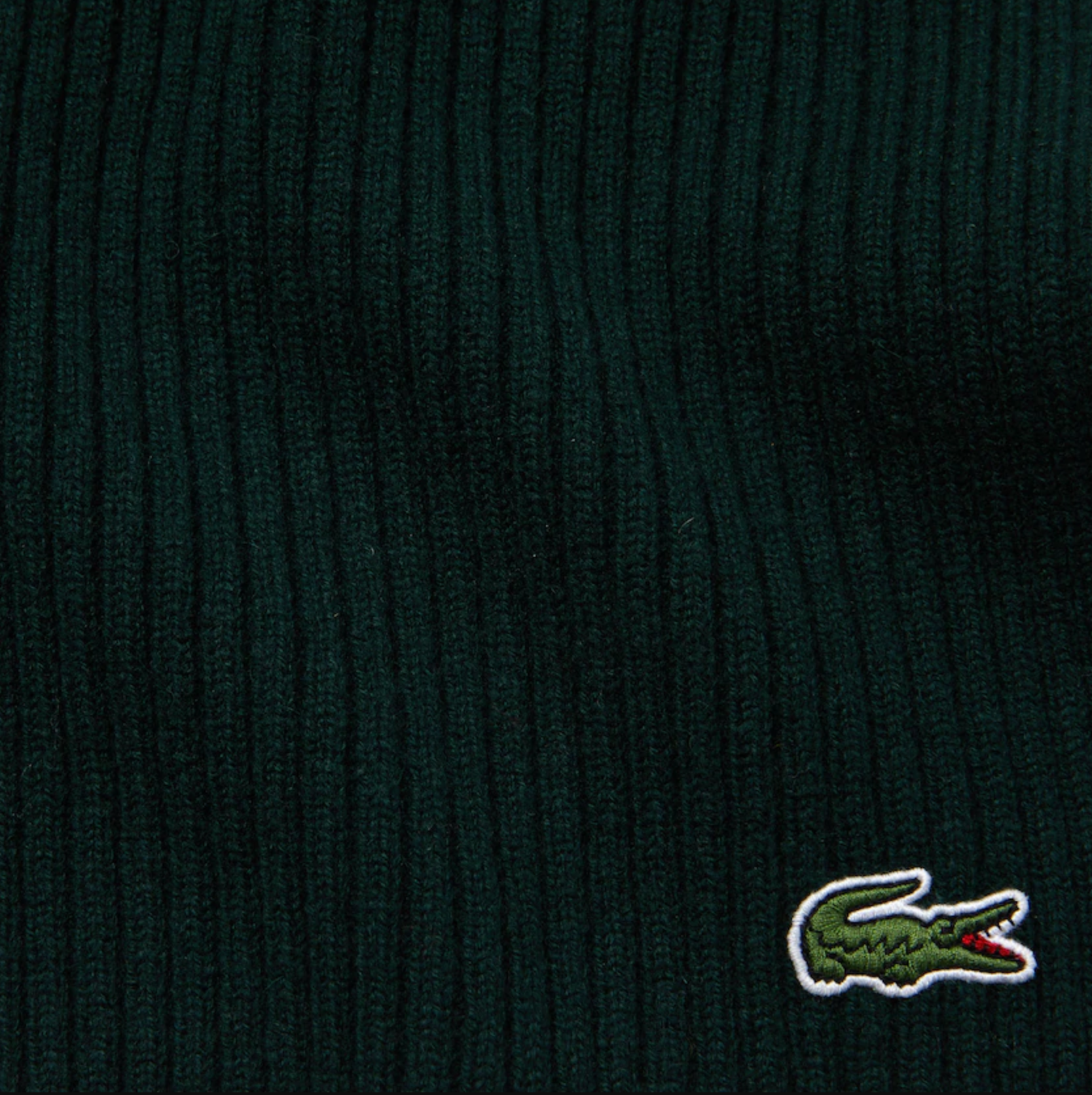 Sciarpa rettangolare da uomo in lana a costine / Verde - Ideal Moda