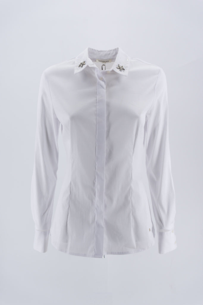 Camicia con Applicazione / Bianco - Ideal Moda