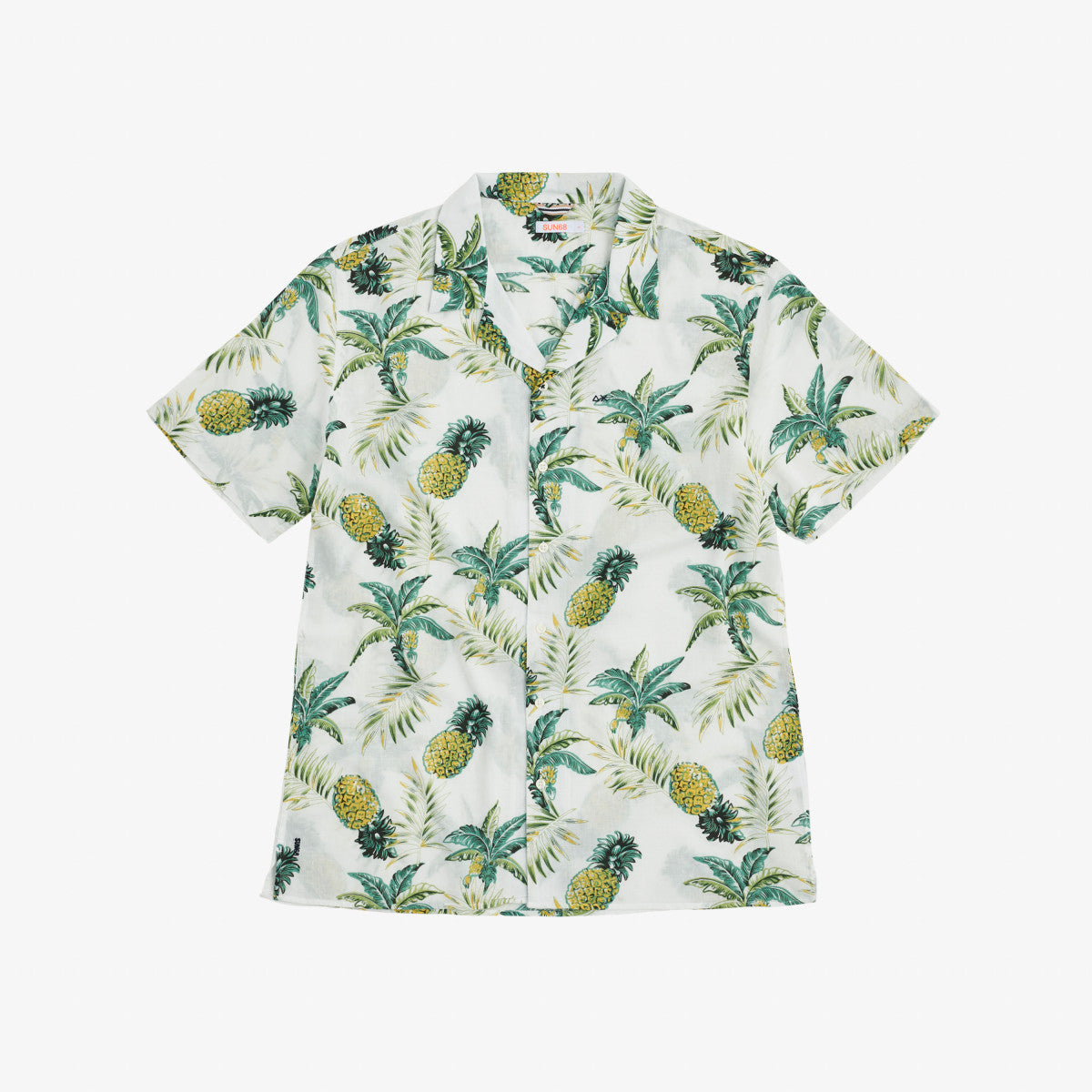 Camicia mezza manica a fantasia / Bianco - Ideal Moda