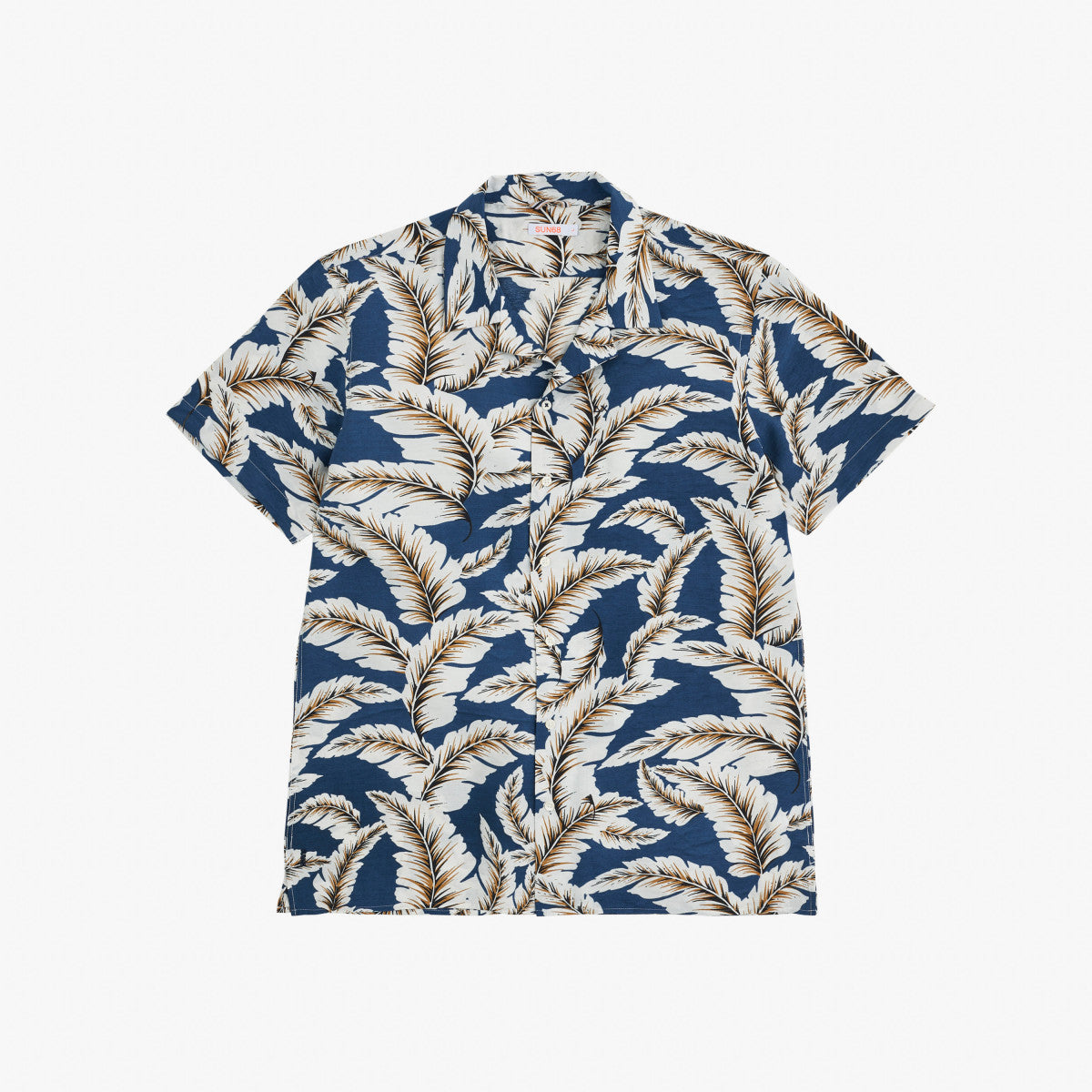 Camicia mezza manica a fantasia / Blu - Ideal Moda