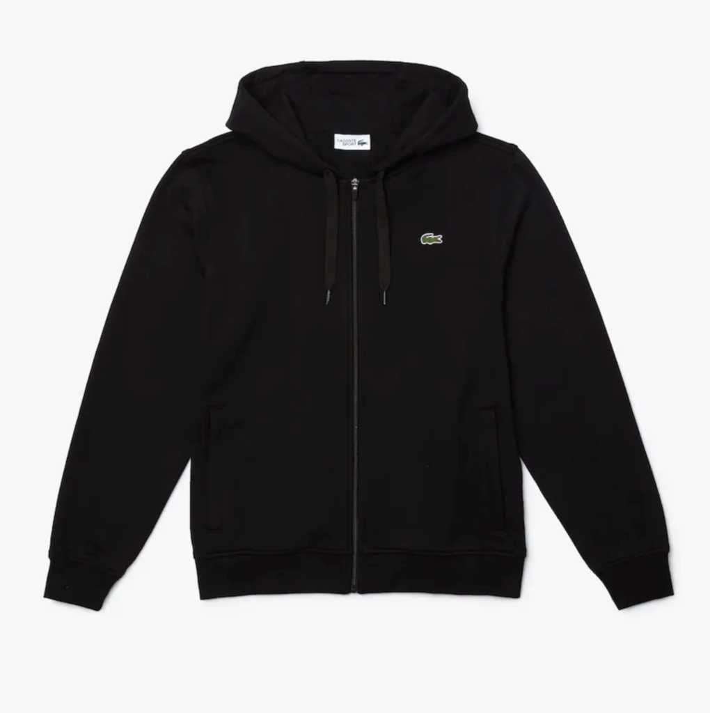 Felpa da uomo bi-materiale leggera con cappuccio / Nero - Ideal Moda