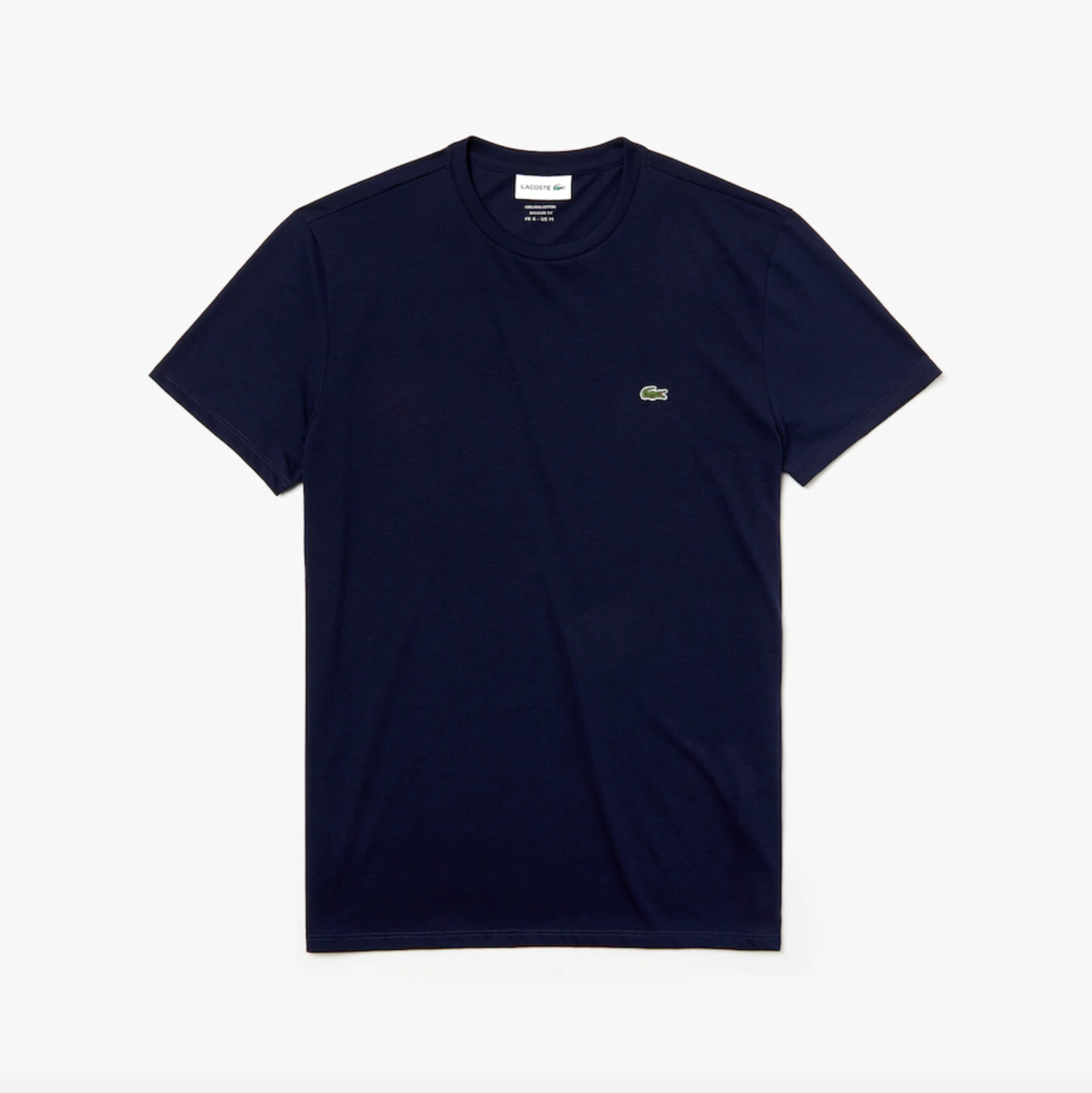 T-shirt a girocollo in jersey di cotone Pima tinta unita / Blu - Ideal Moda