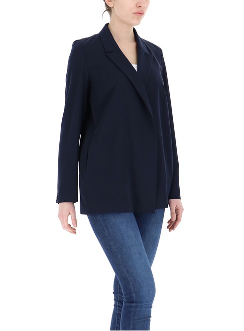 Giacca foderata con collo revers / Blu - Ideal Moda